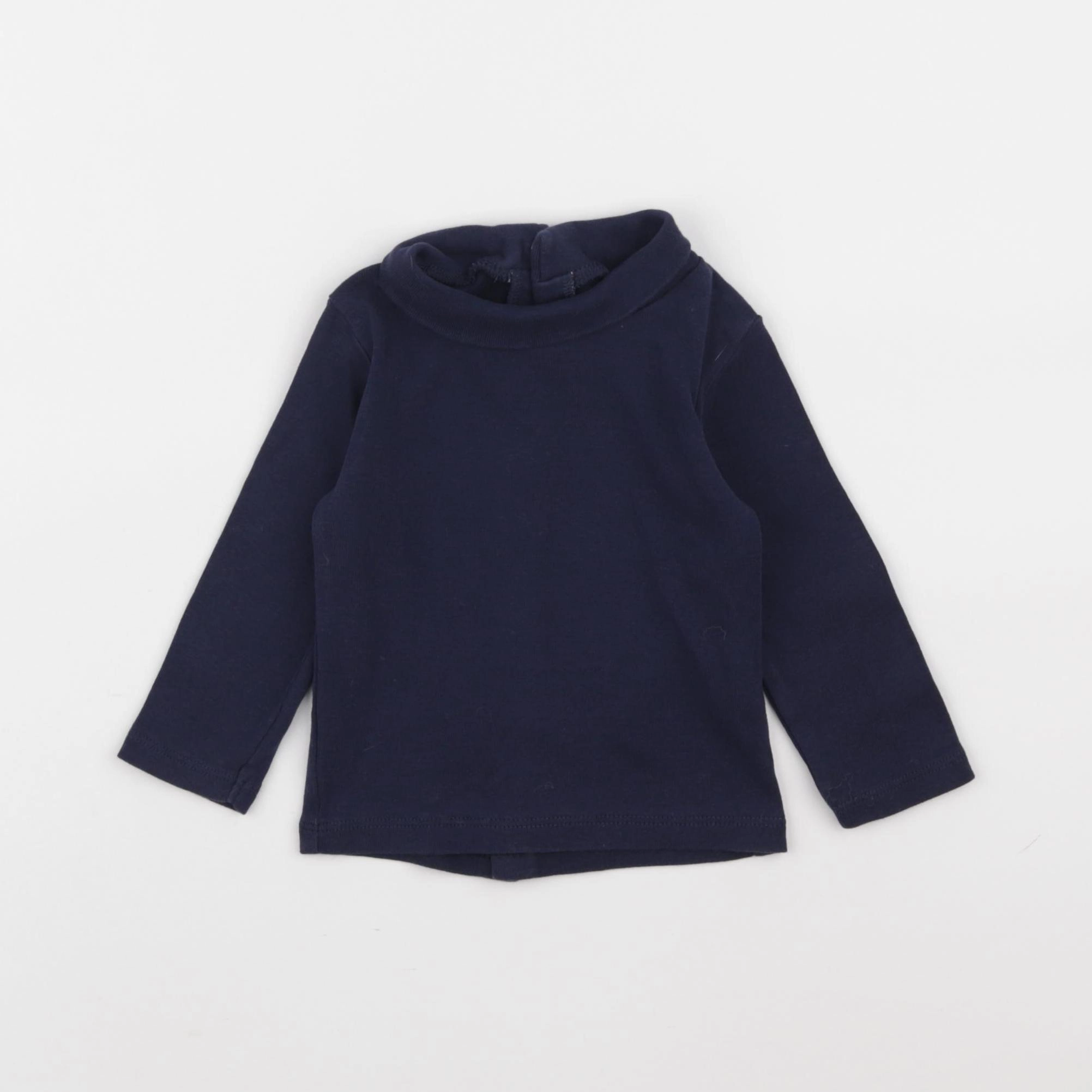 Vertbaudet - sous-pull bleu - 9 mois