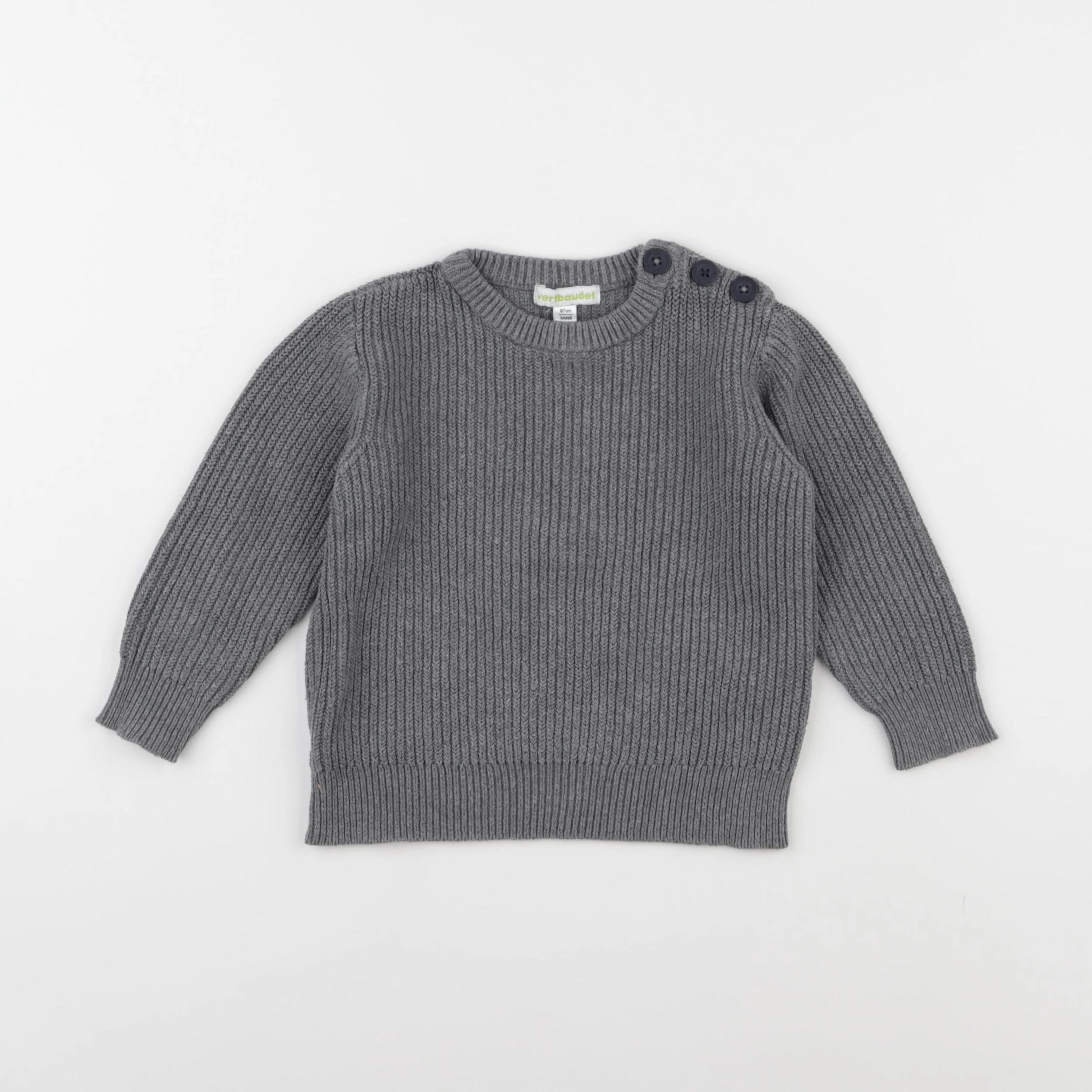 Vertbaudet - pull gris - 3 ans