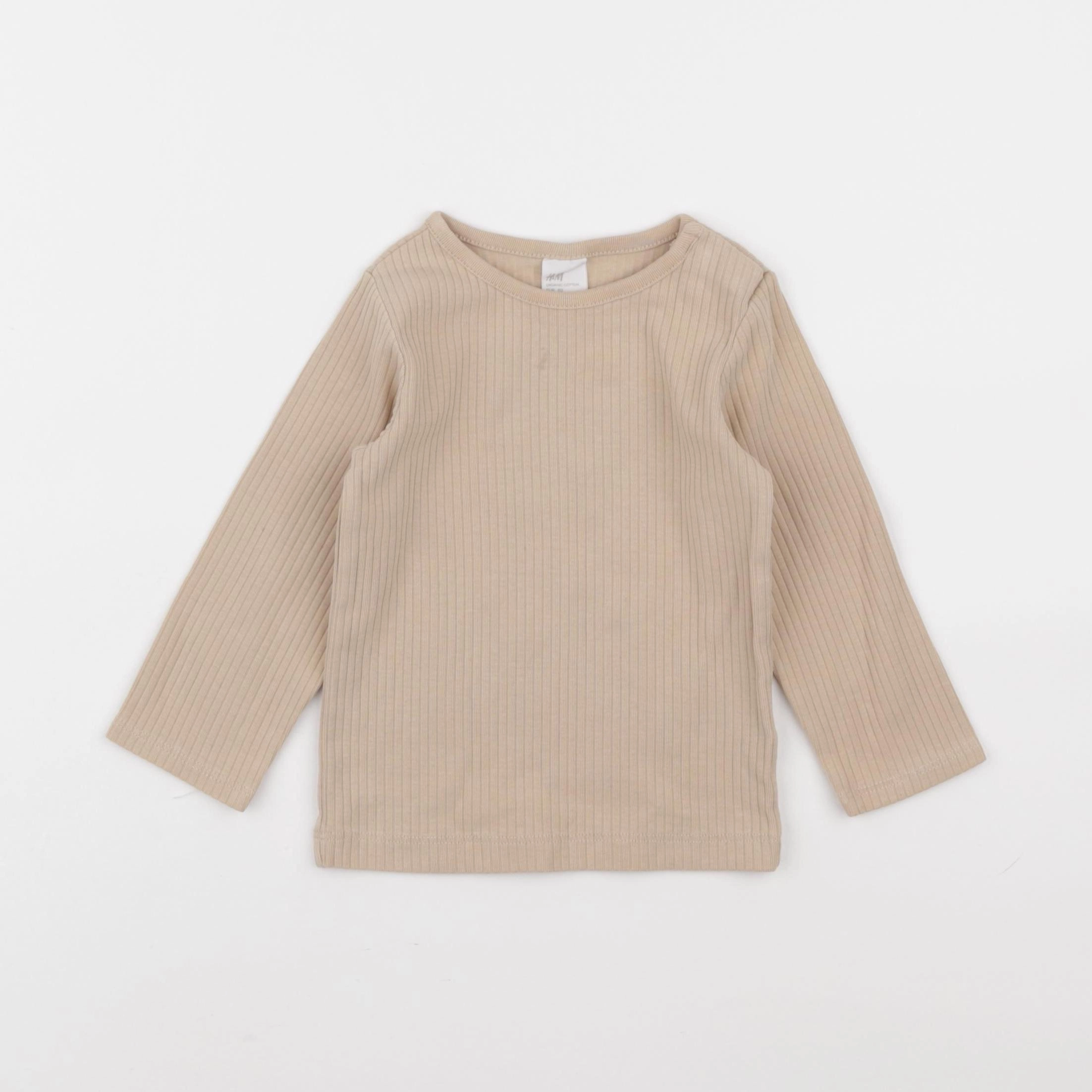 H&M - tee-shirt beige - 9/12 mois