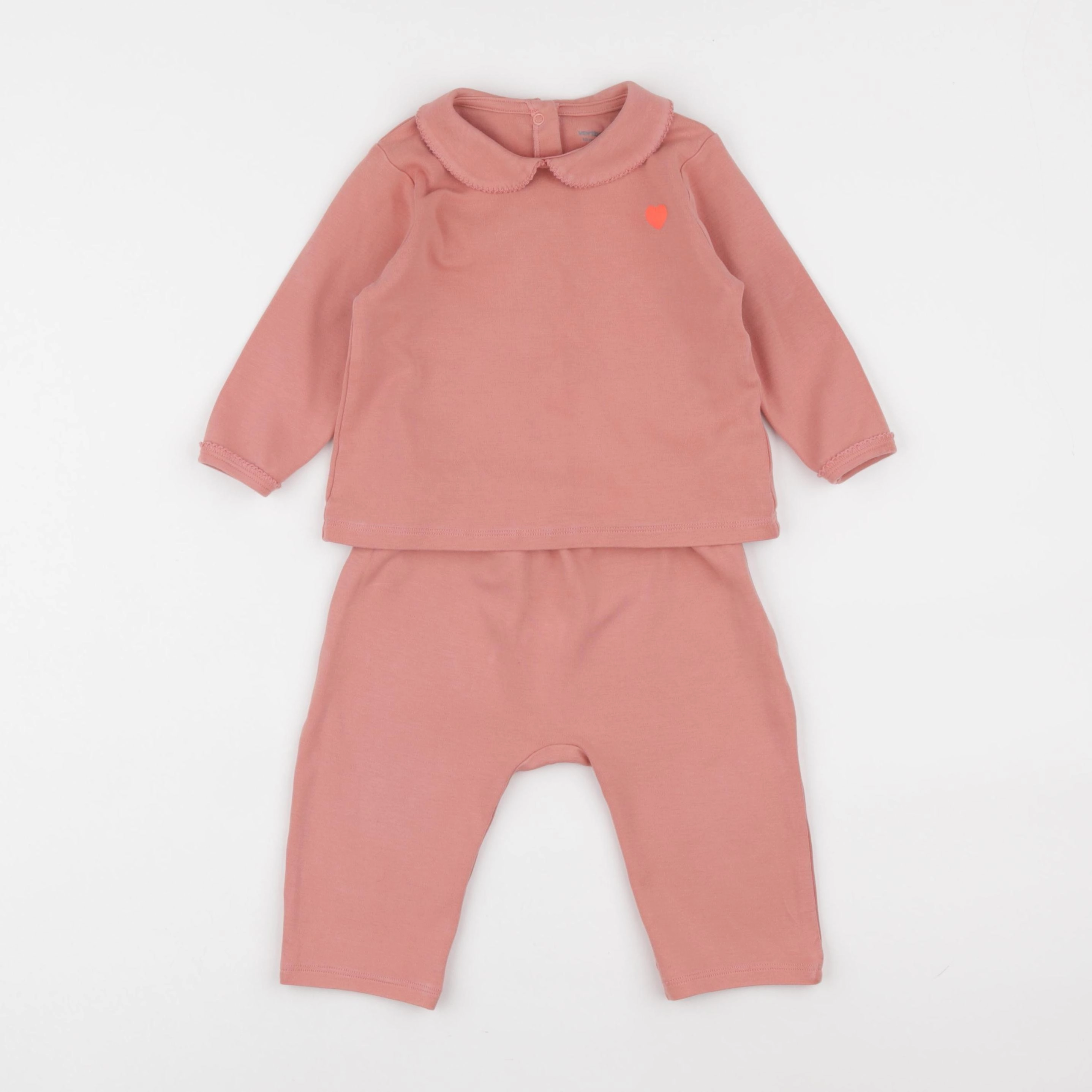 Vertbaudet - pyjama coton rose - 18 mois