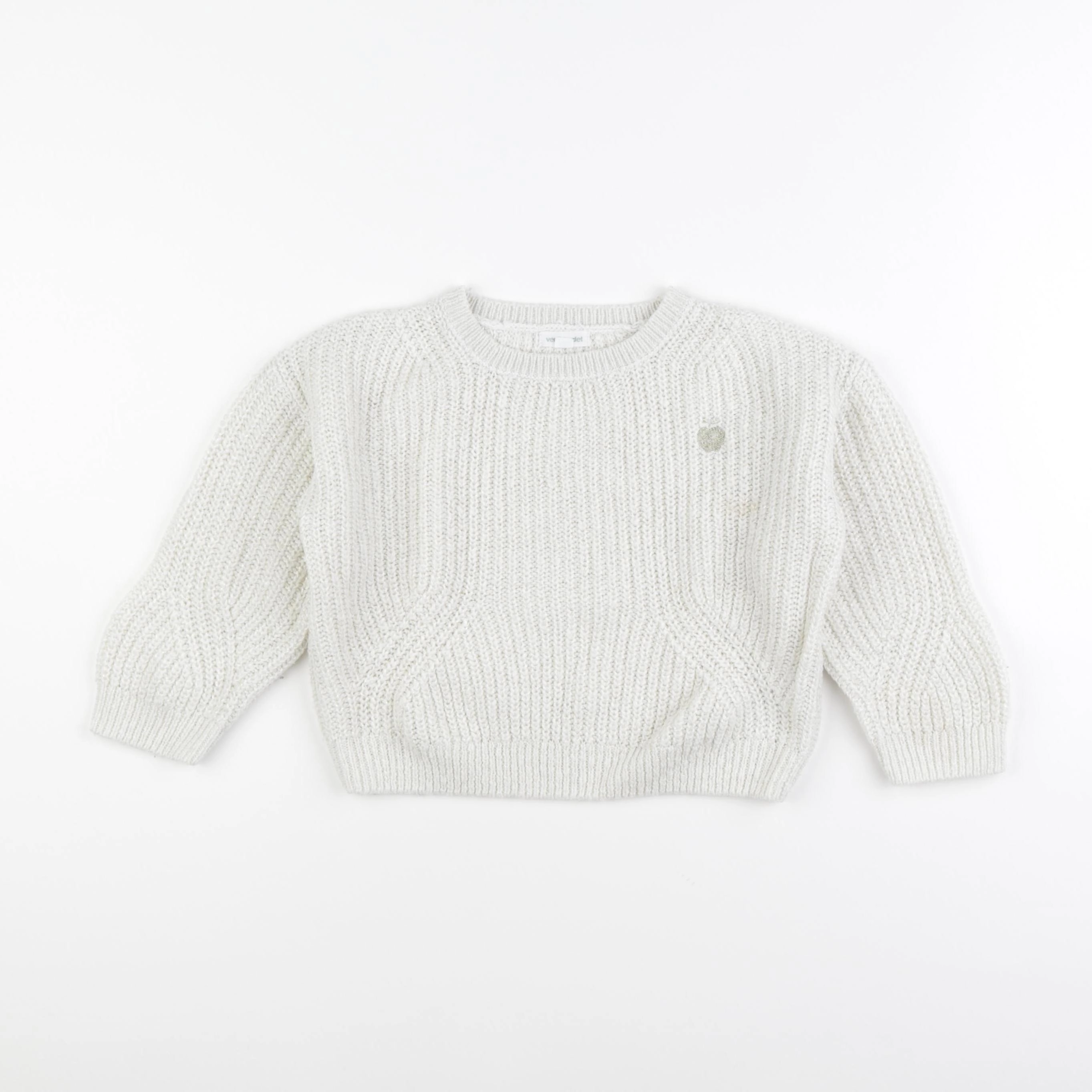 Vertbaudet - pull beige, or - 5 ans
