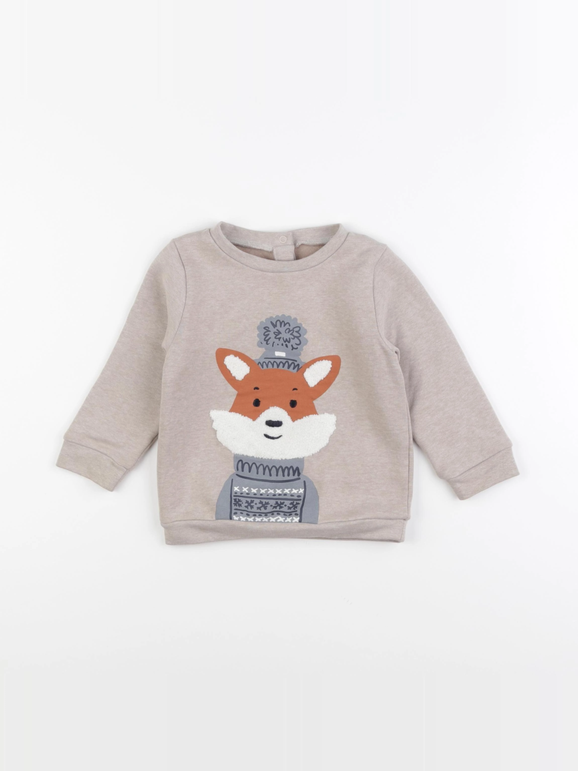 Vertbaudet - sweat beige - 18 mois