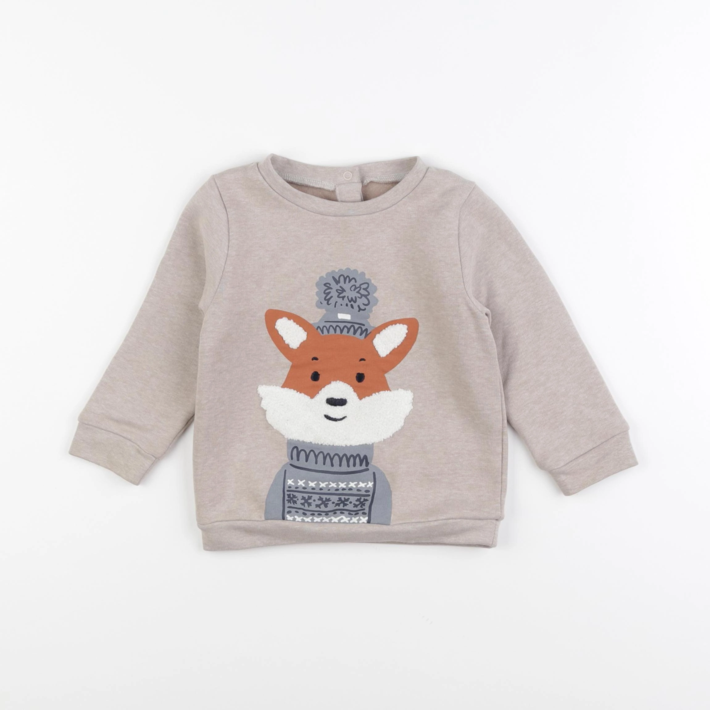 Vertbaudet - sweat beige - 18 mois