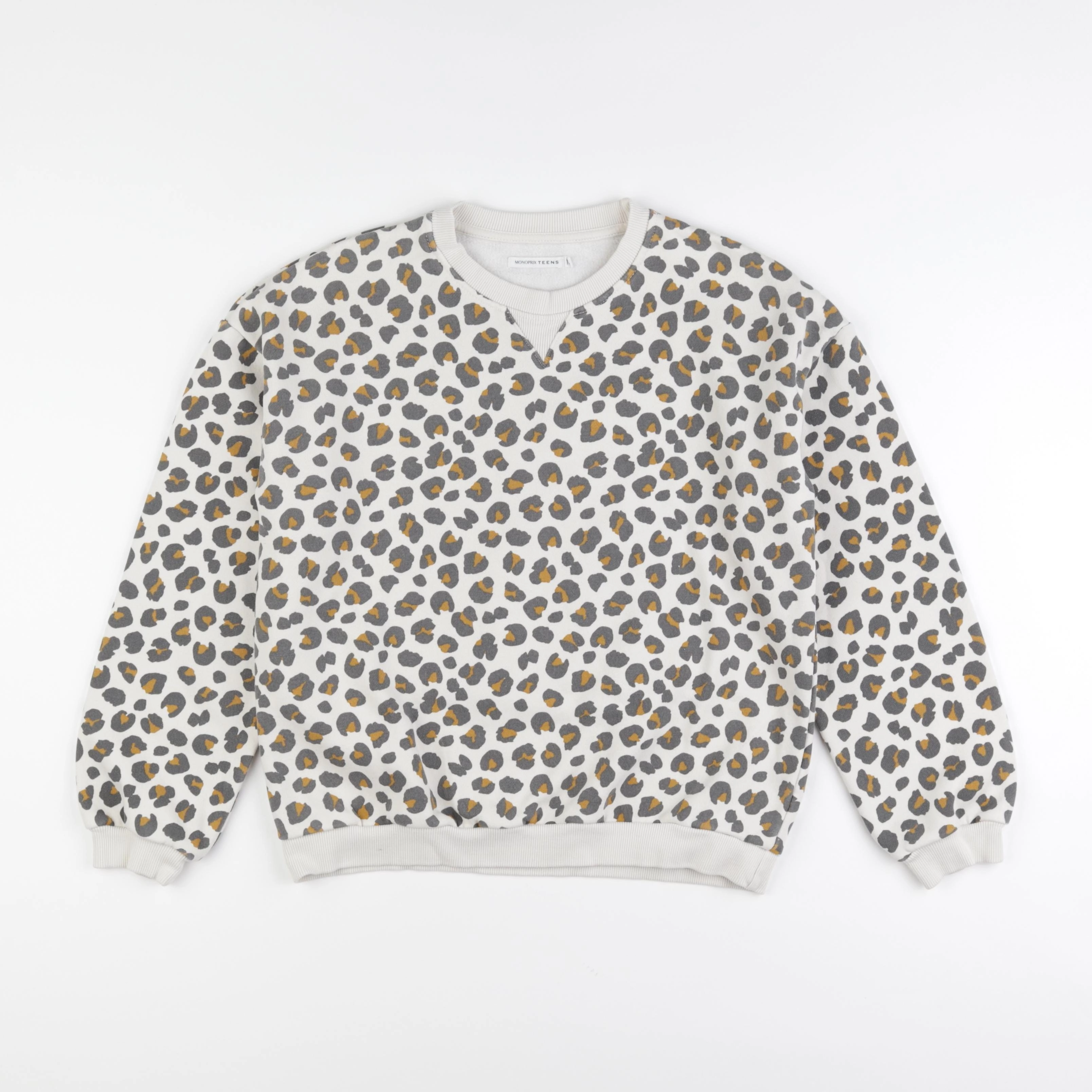 Monoprix - sweat beige - 14 ans
