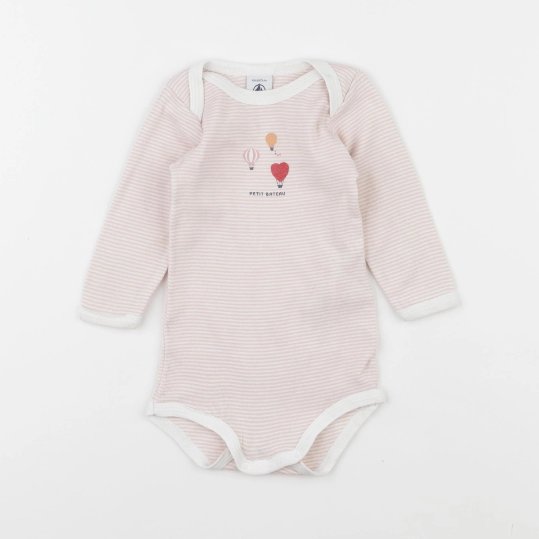 Petit Bateau - body rose - 6 mois