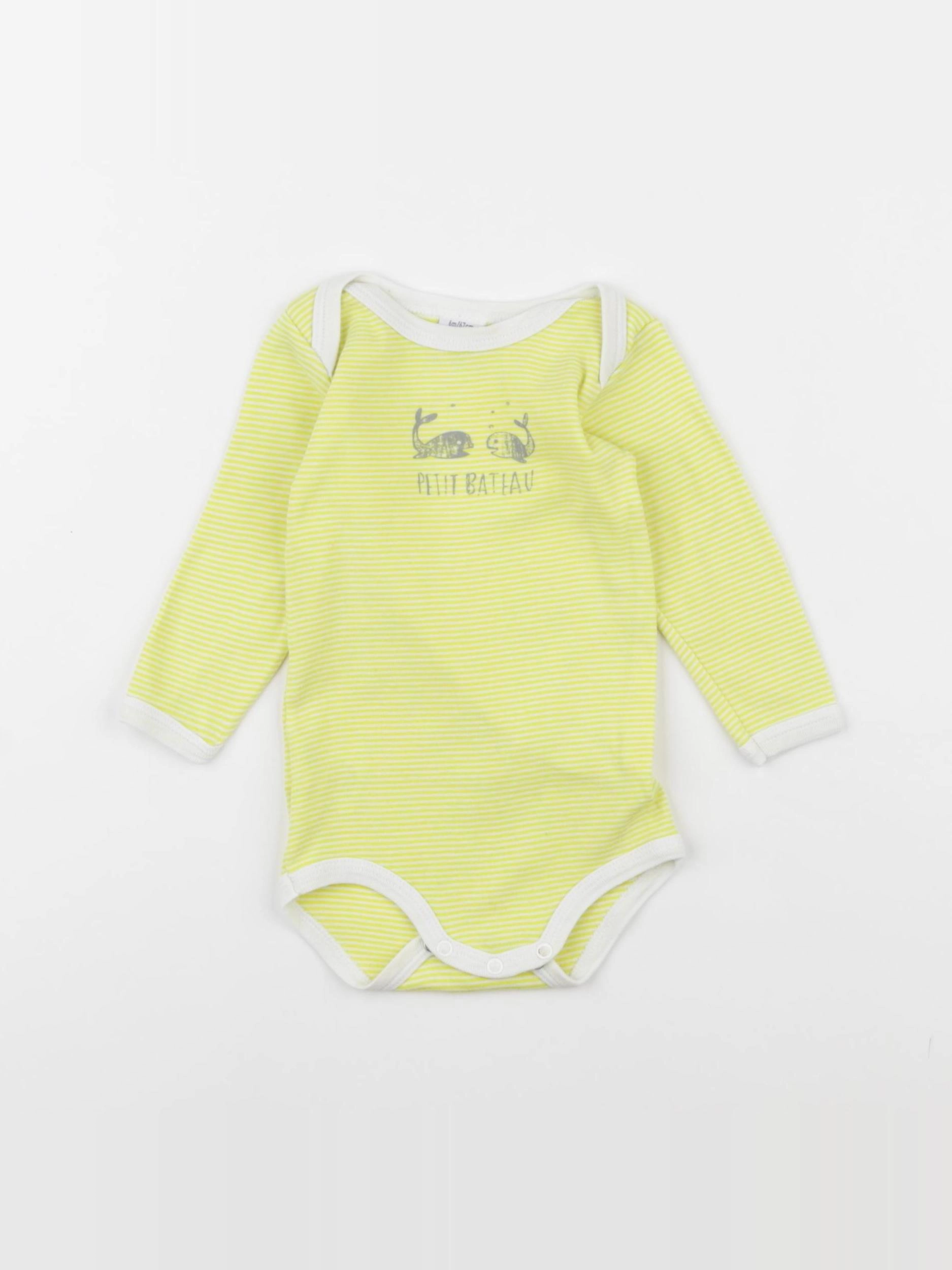 Petit Bateau - body jaune - 6 mois