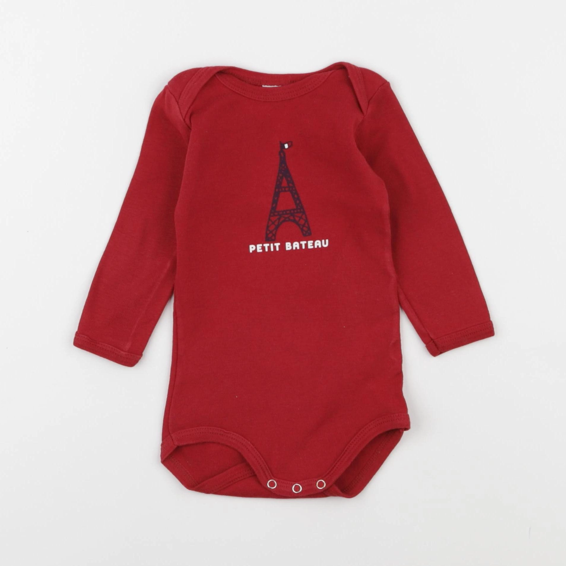Petit Bateau - body rouge - 6 mois