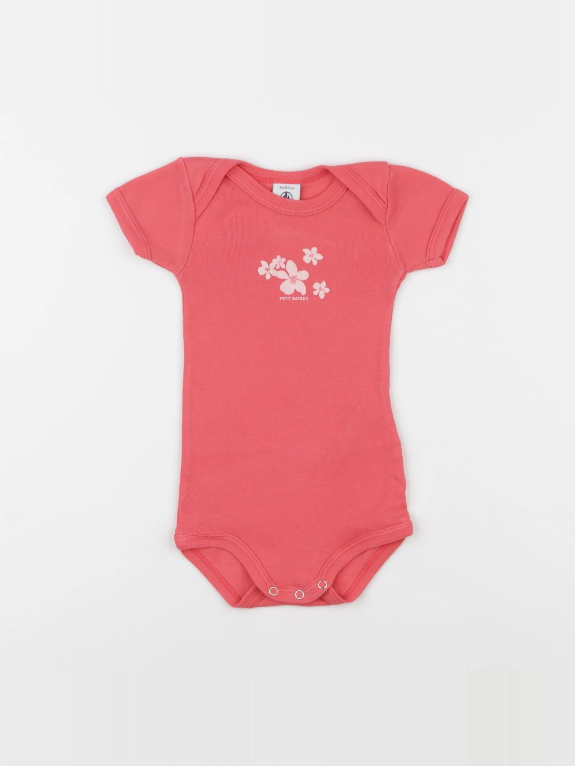 Petit Bateau - body rose - 6 mois