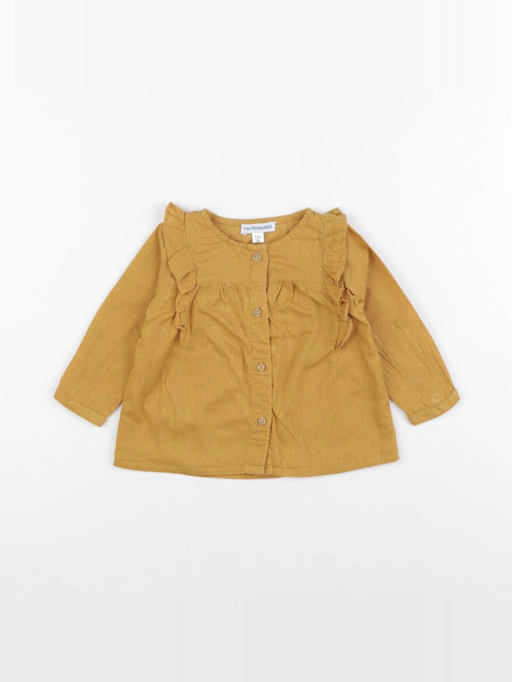 Vertbaudet - blouse jaune - 9 mois