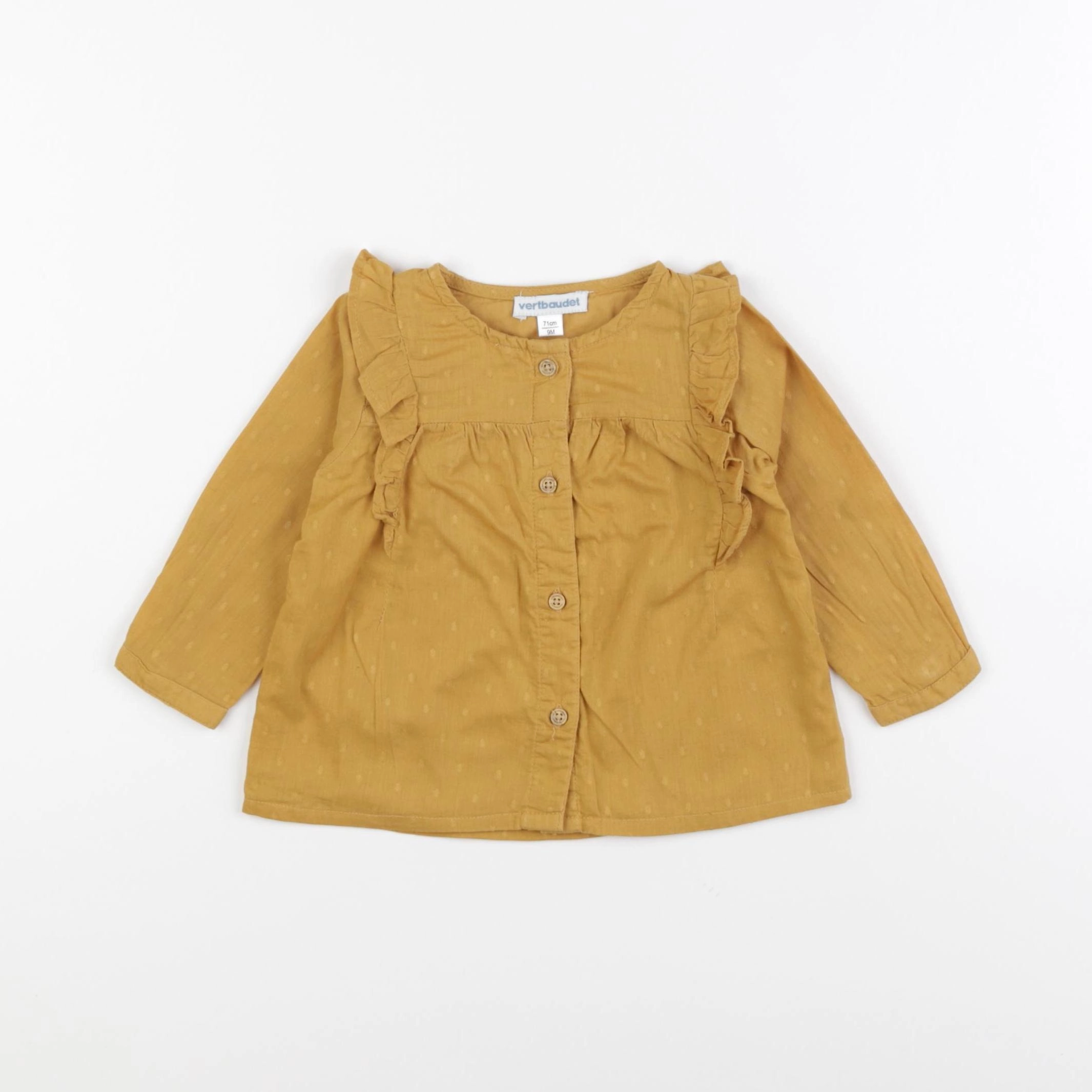 Vertbaudet - blouse jaune - 9 mois