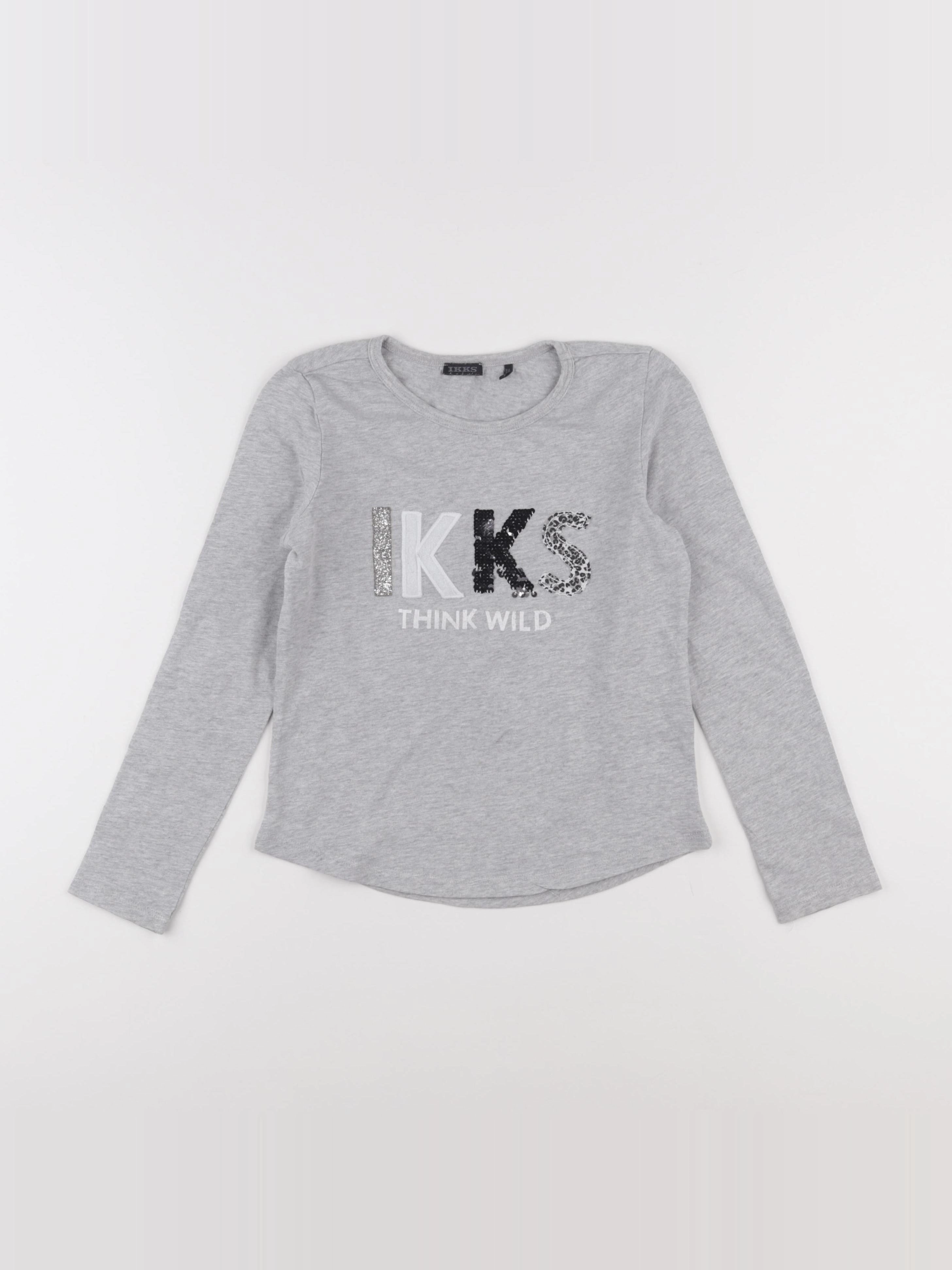 IKKS - tee-shirt gris - 8 ans