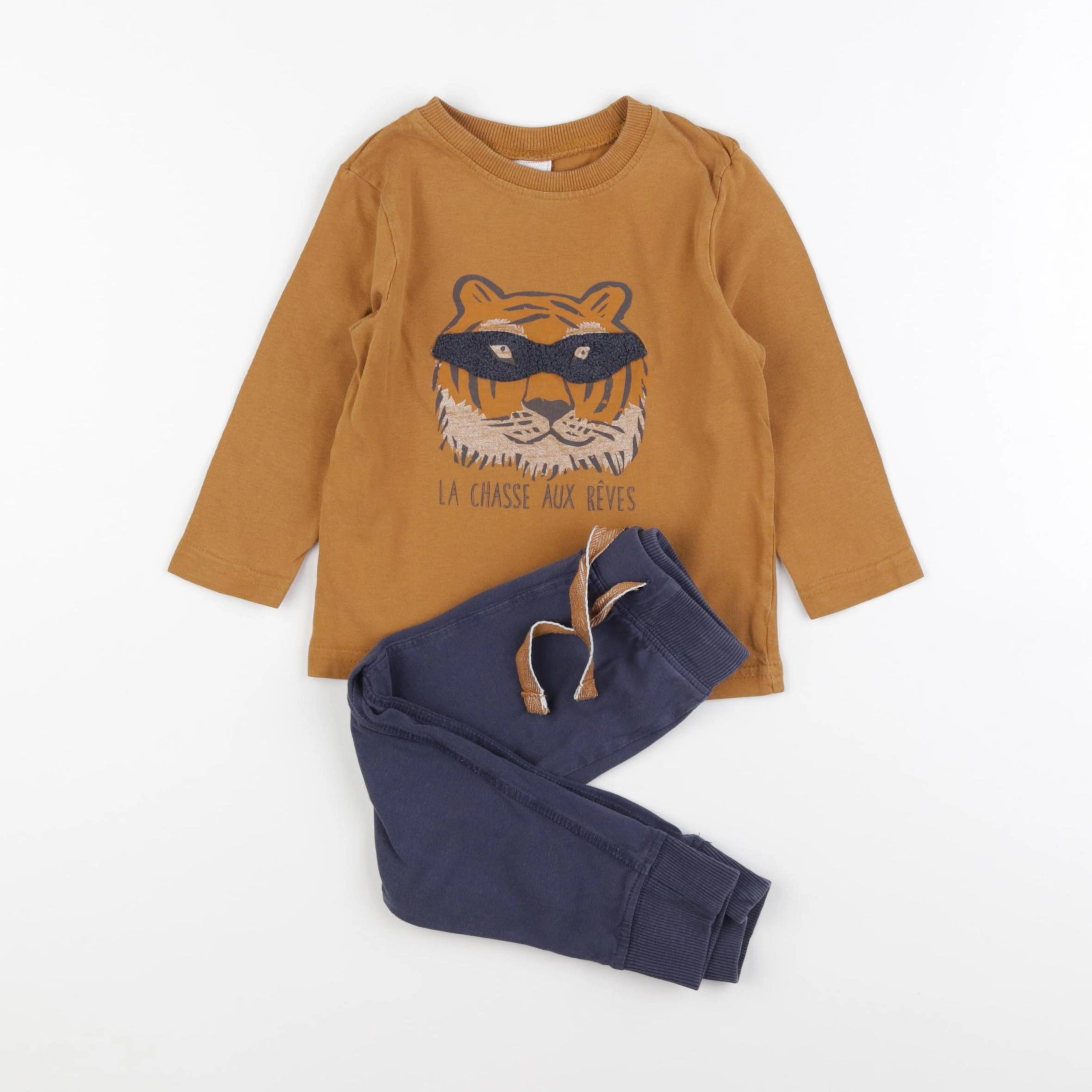 Tape à l'oeil - pyjama coton marron - 2 ans