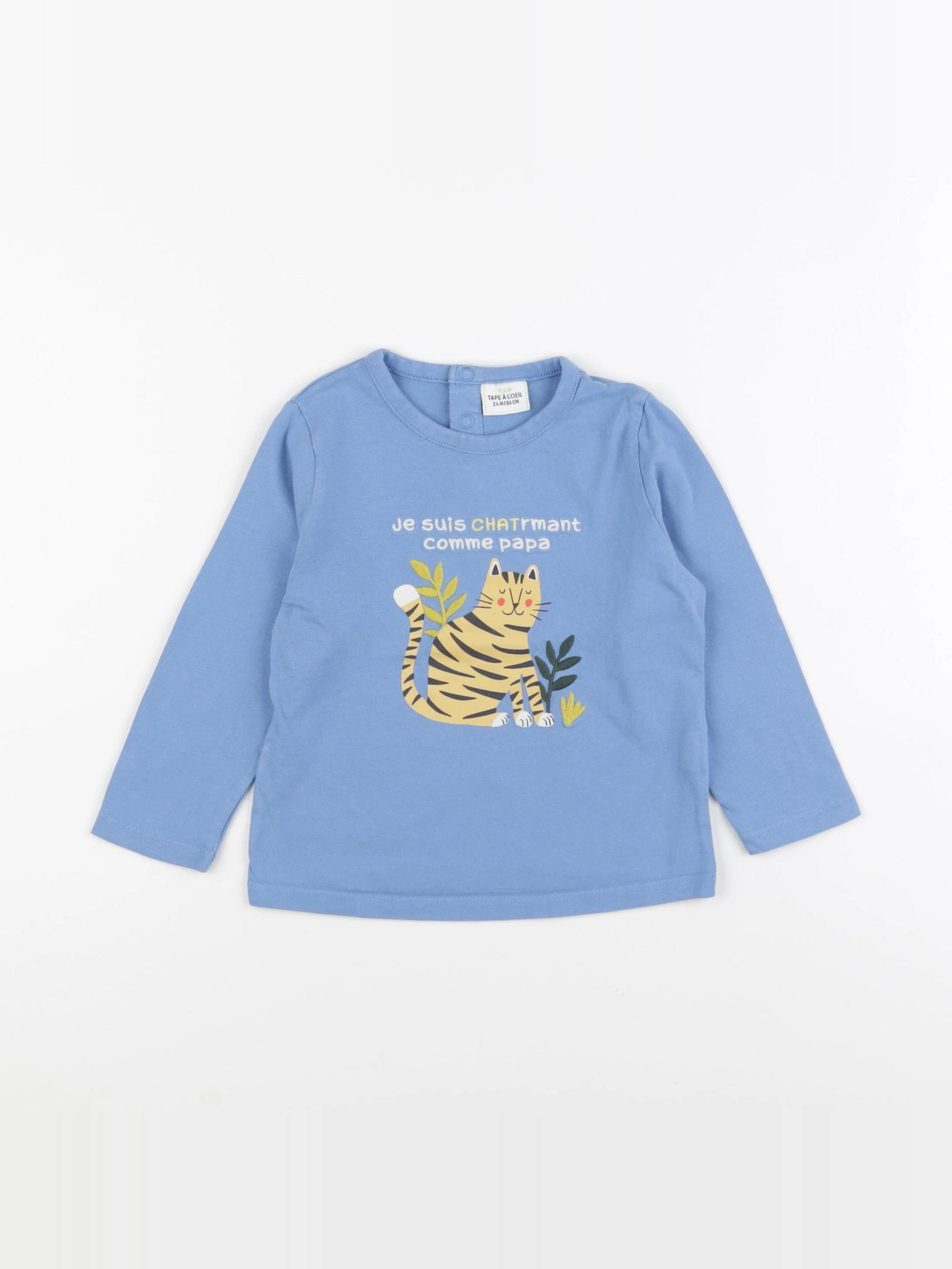 Tape à l'oeil - tee-shirt bleu - 24 mois