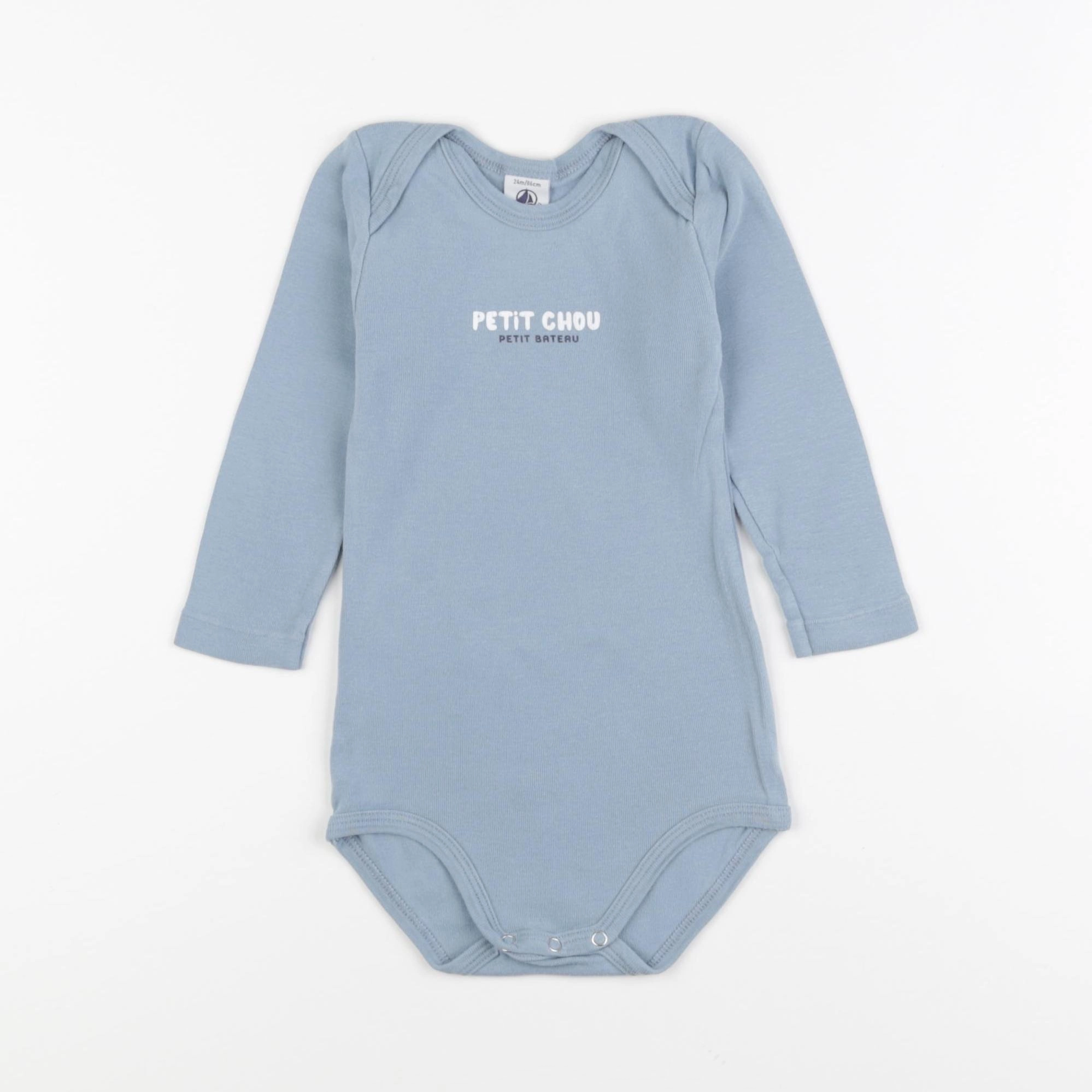 Petit Bateau - body bleu - 24 mois