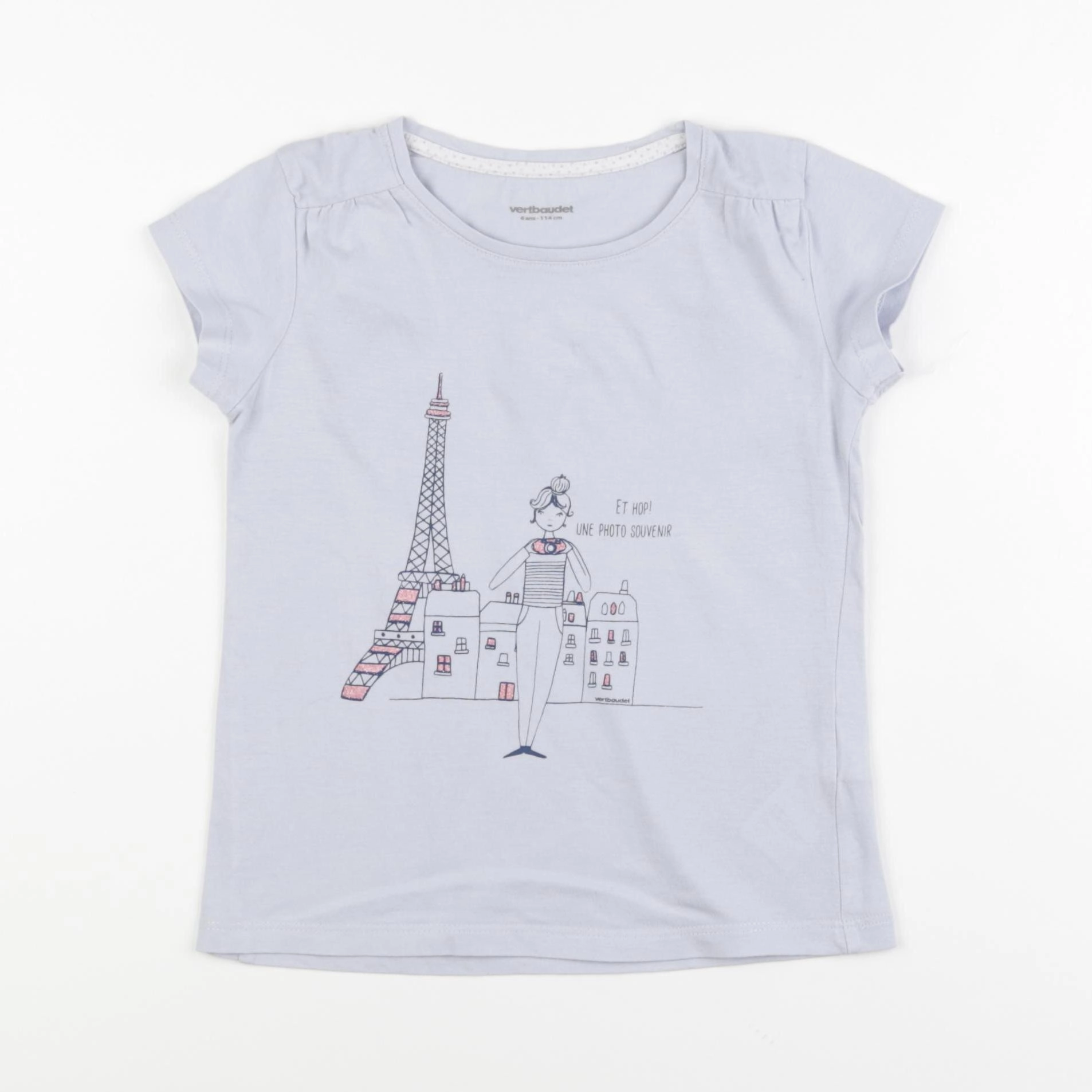 Vertbaudet - tee-shirt bleu - 6 ans