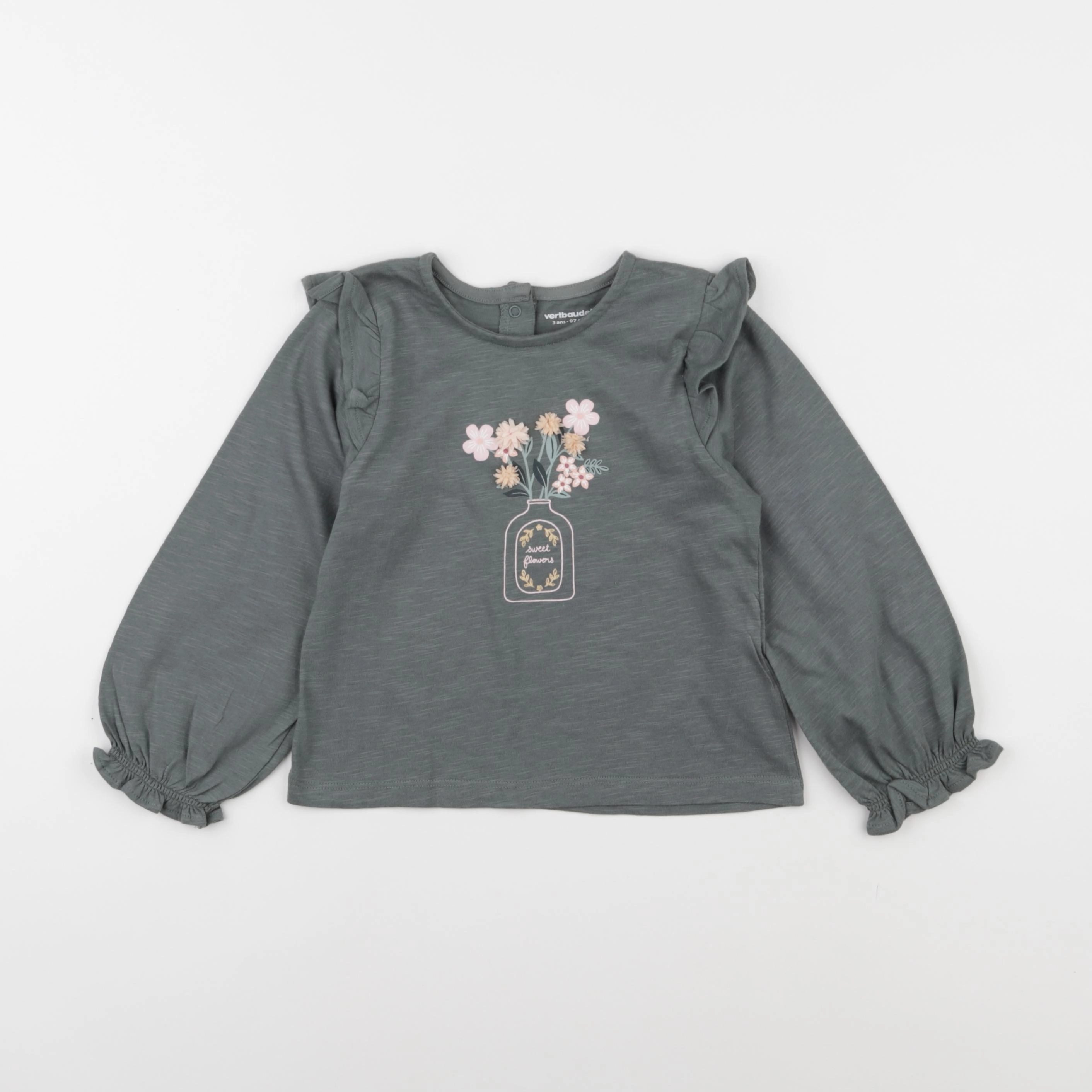 Vertbaudet - tee-shirt vert - 3 ans