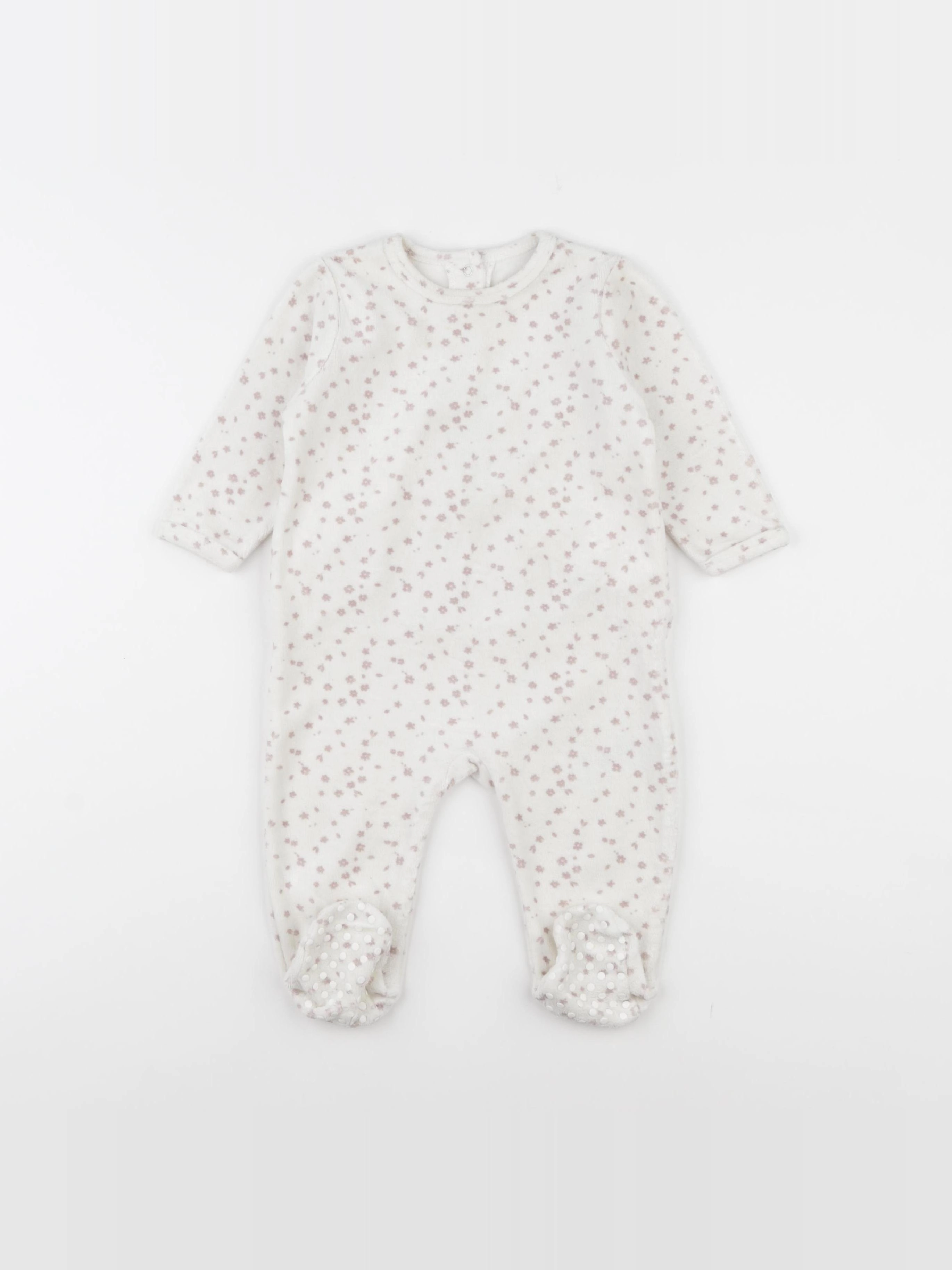 Vertbaudet - pyjama velours blanc - 9 mois