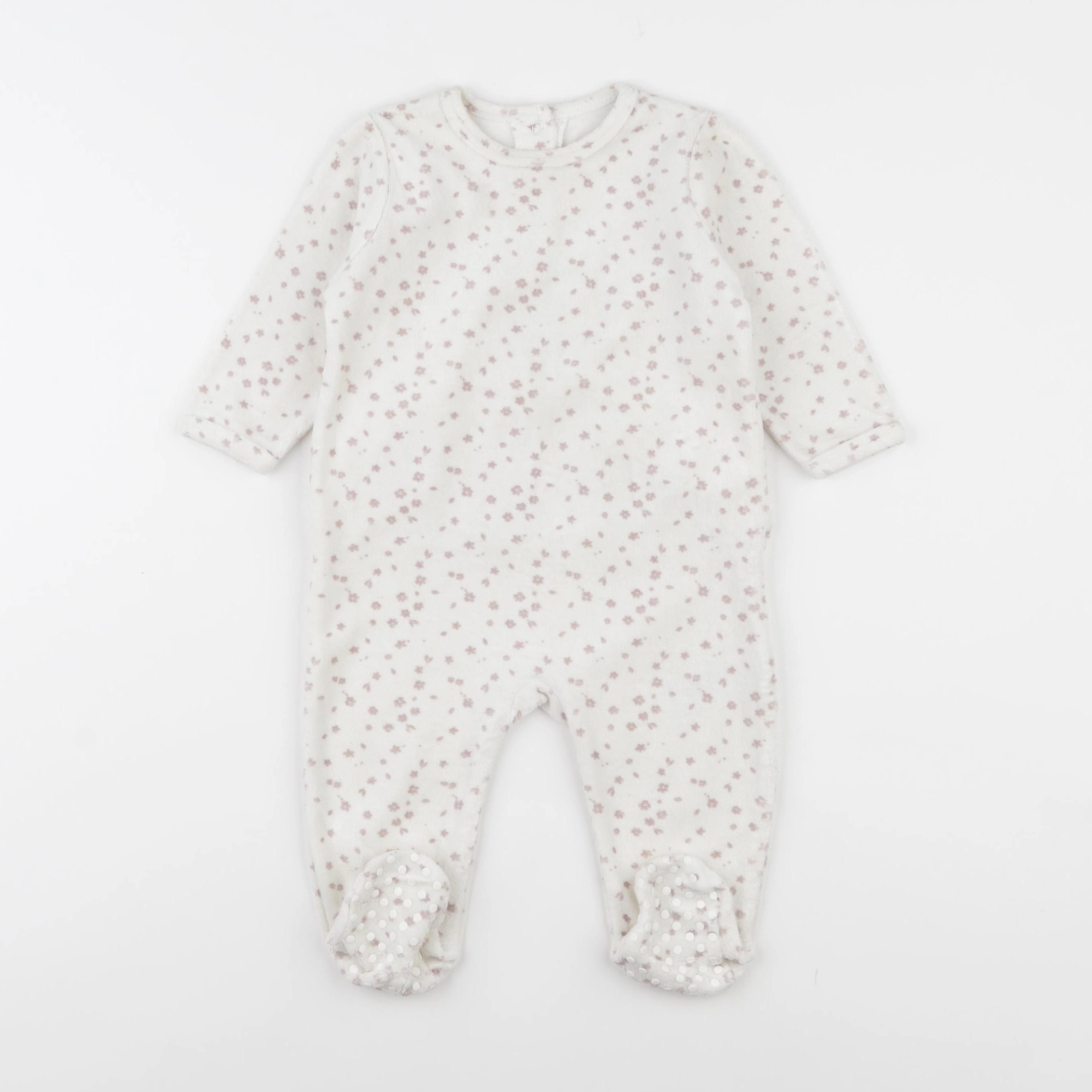 Vertbaudet - pyjama velours blanc - 9 mois