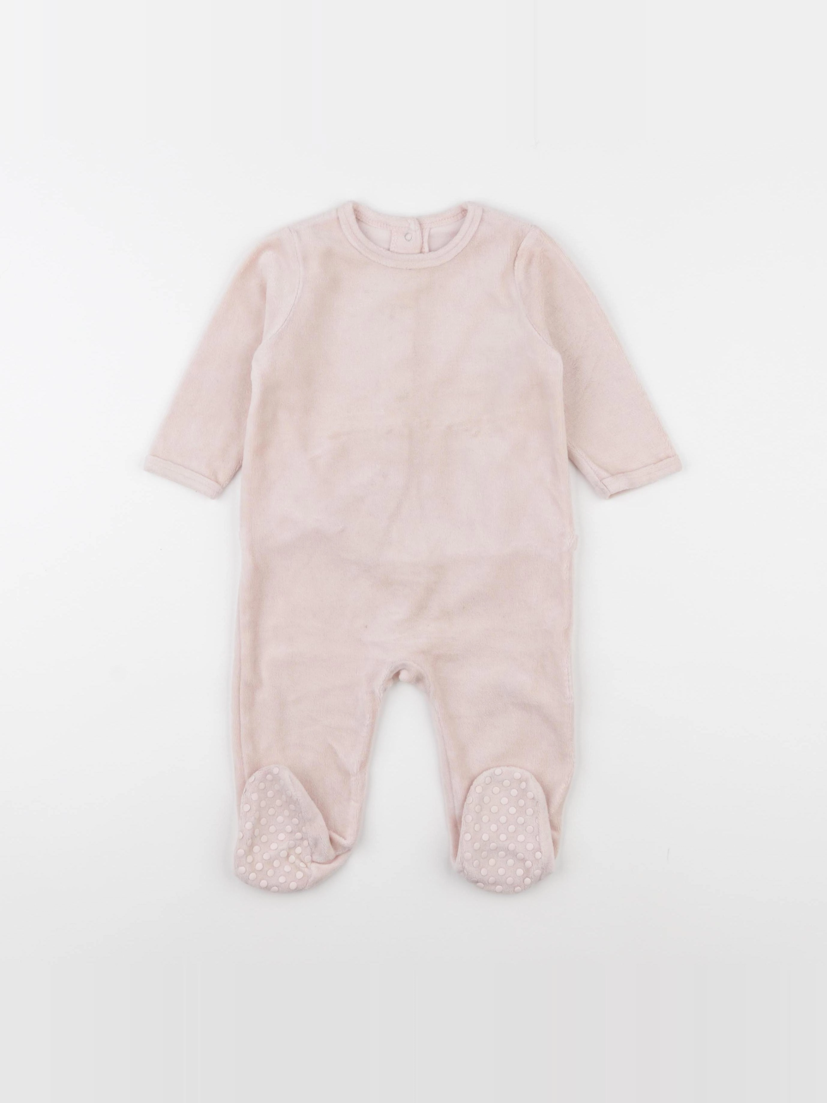 Vertbaudet - pyjama velours rose - 9 mois