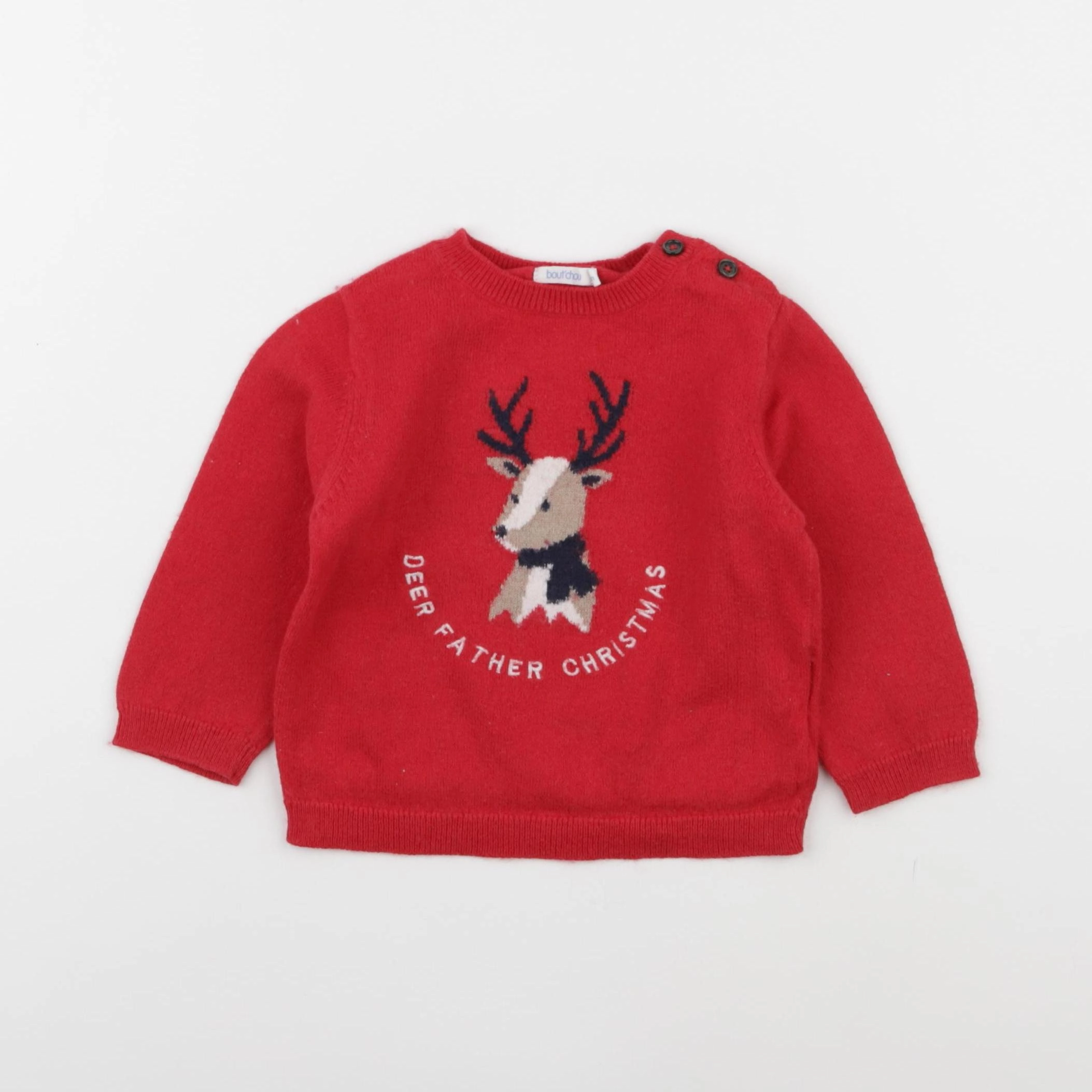 Boutchou - pull rouge - 12 mois
