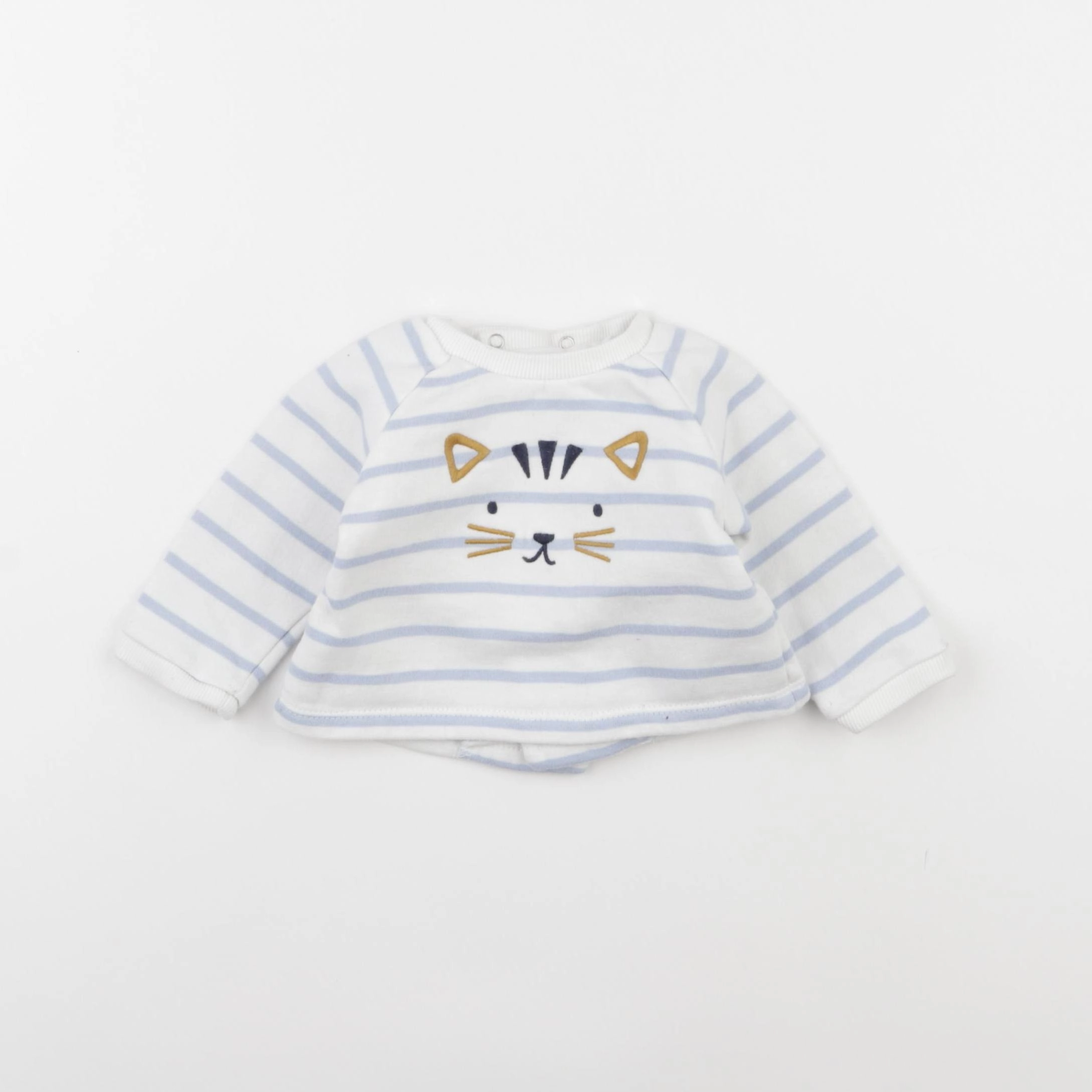 Boutchou - sweat blanc, bleu - 3 mois