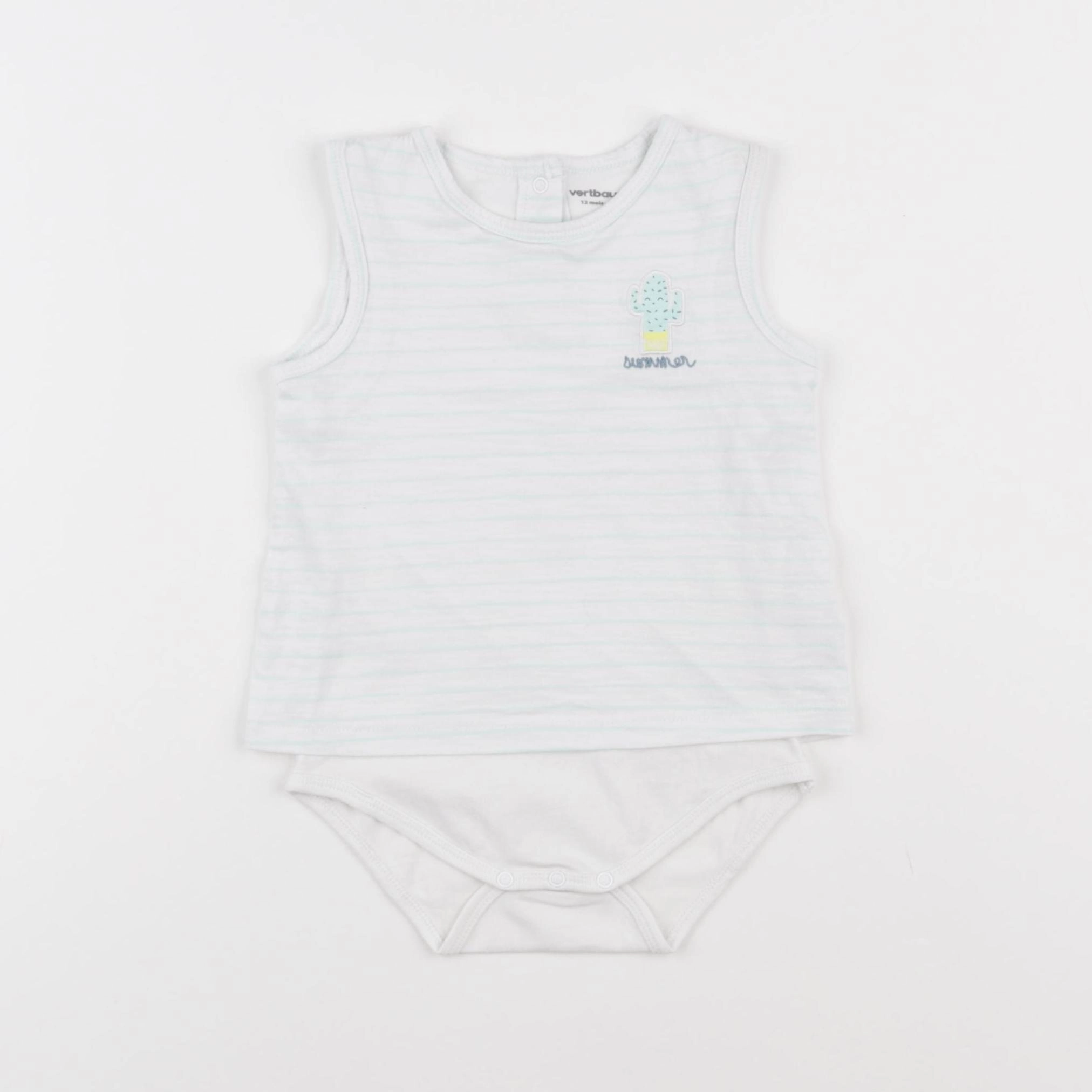 Vertbaudet - body tee-shirt blanc - 12 mois