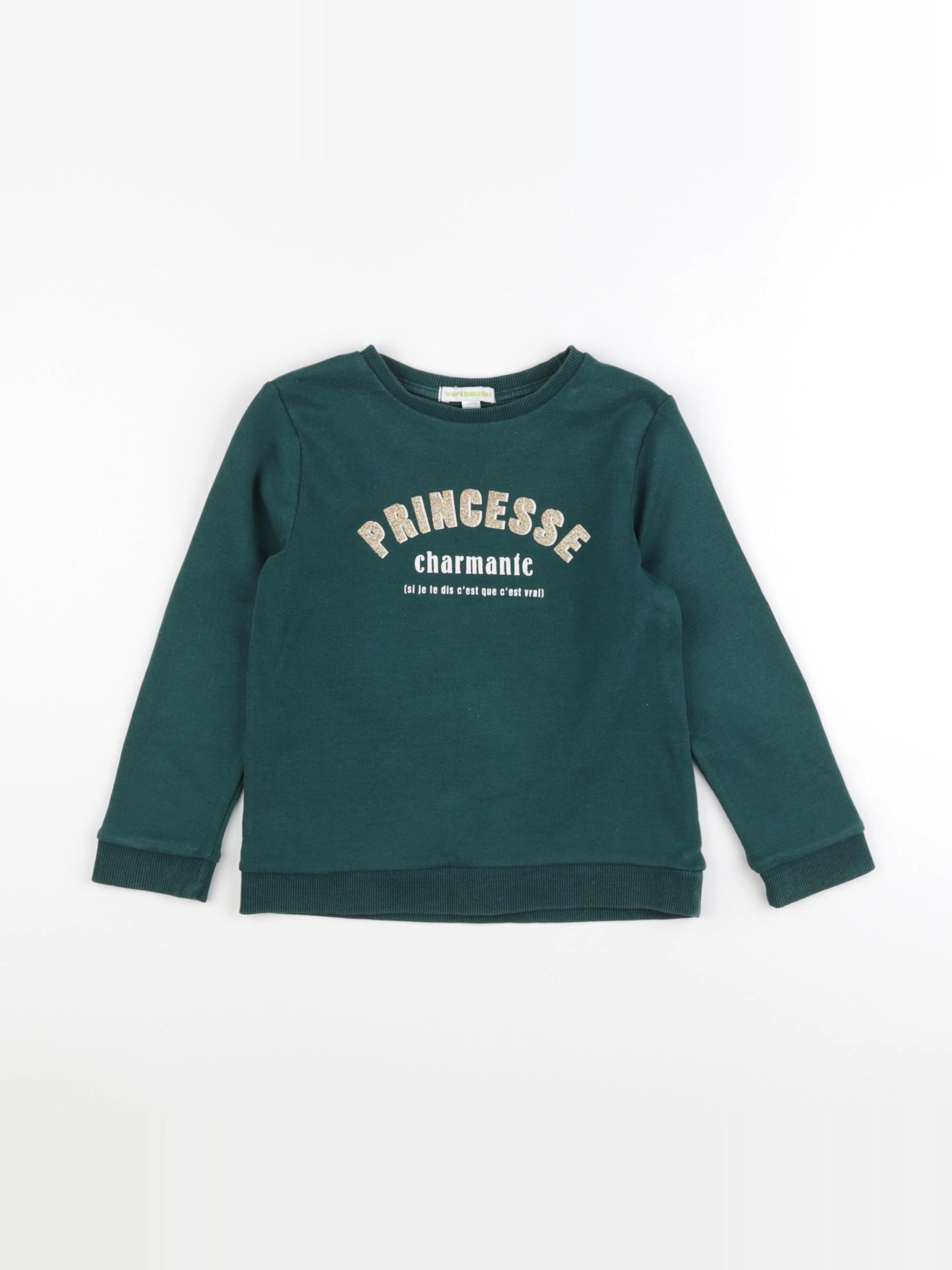 Vertbaudet - sweat vert - 6 ans
