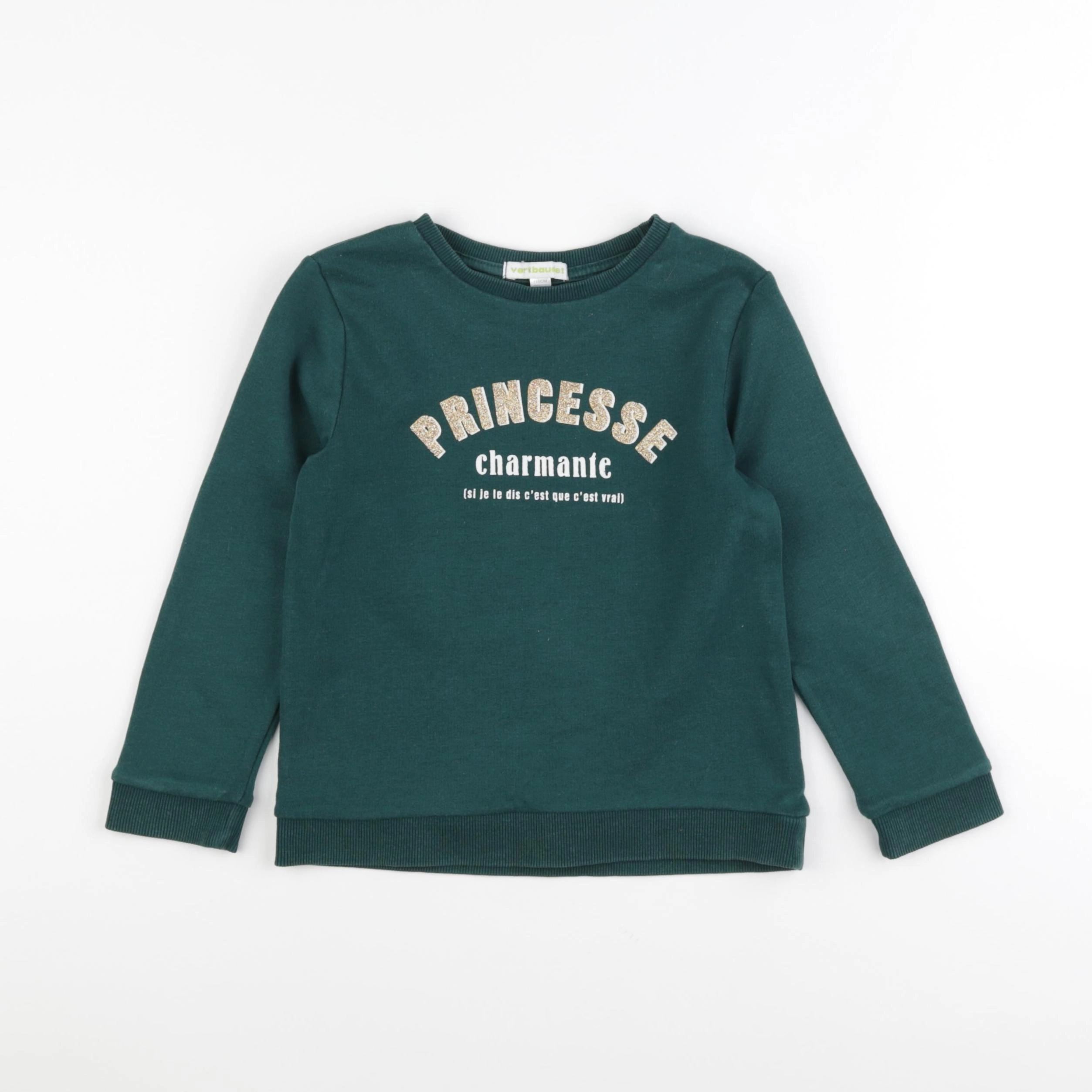 Vertbaudet - sweat vert - 6 ans