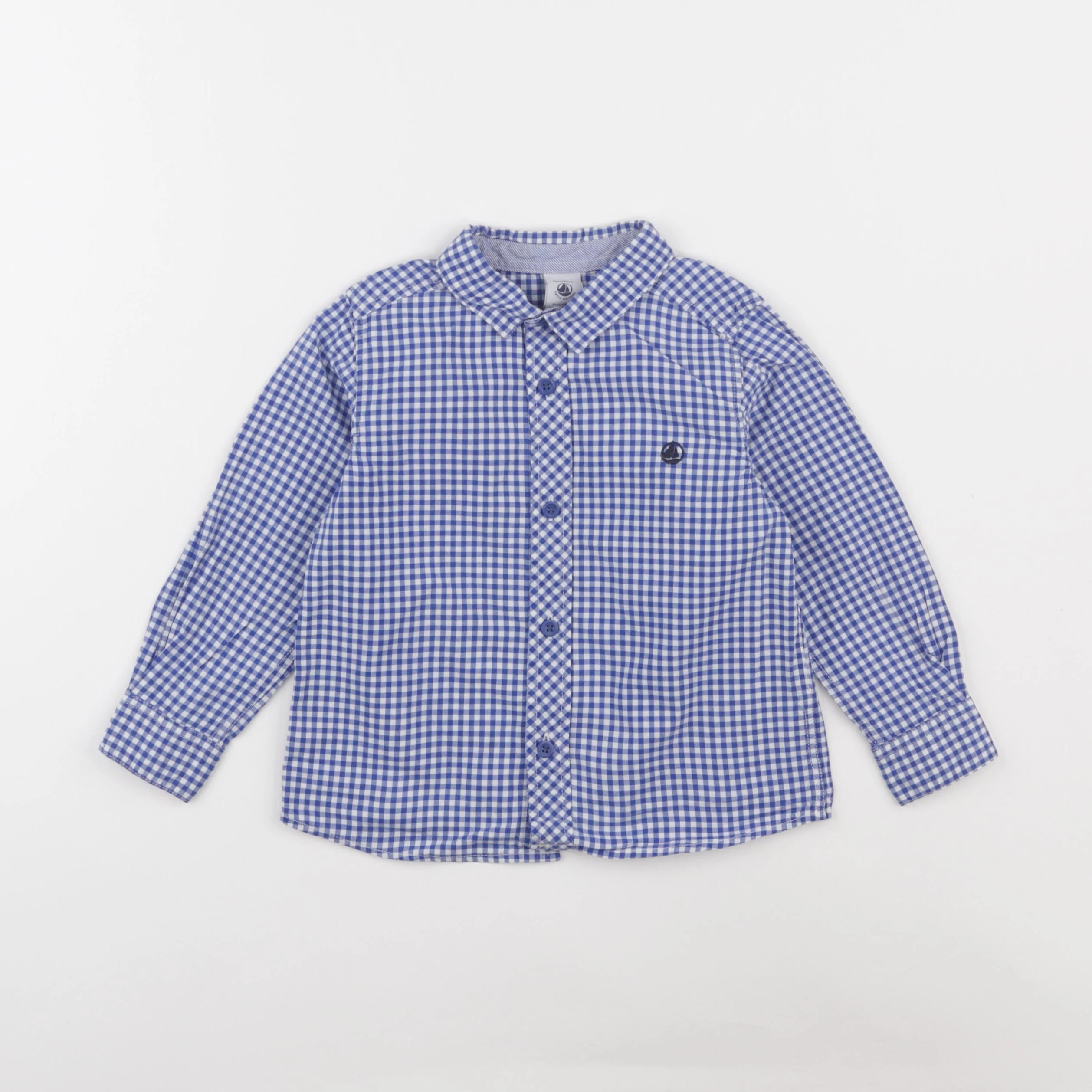 Petit Bateau - chemise bleu - 3 ans