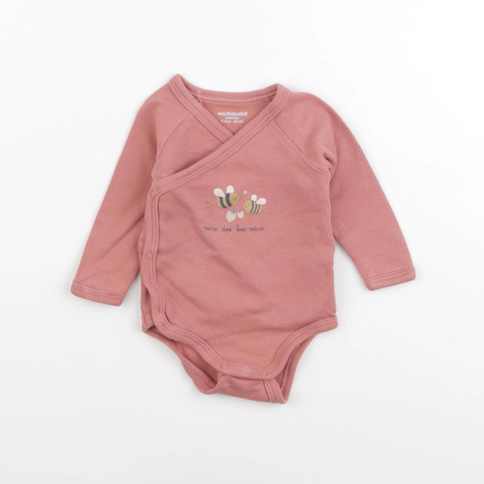 Vertbaudet - body rose - 3 mois