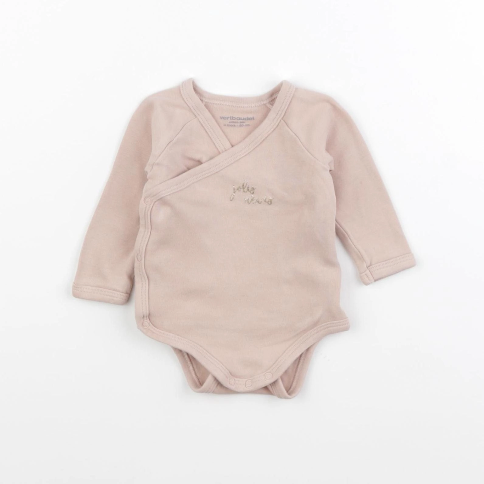 Vertbaudet - body rose - 3 mois
