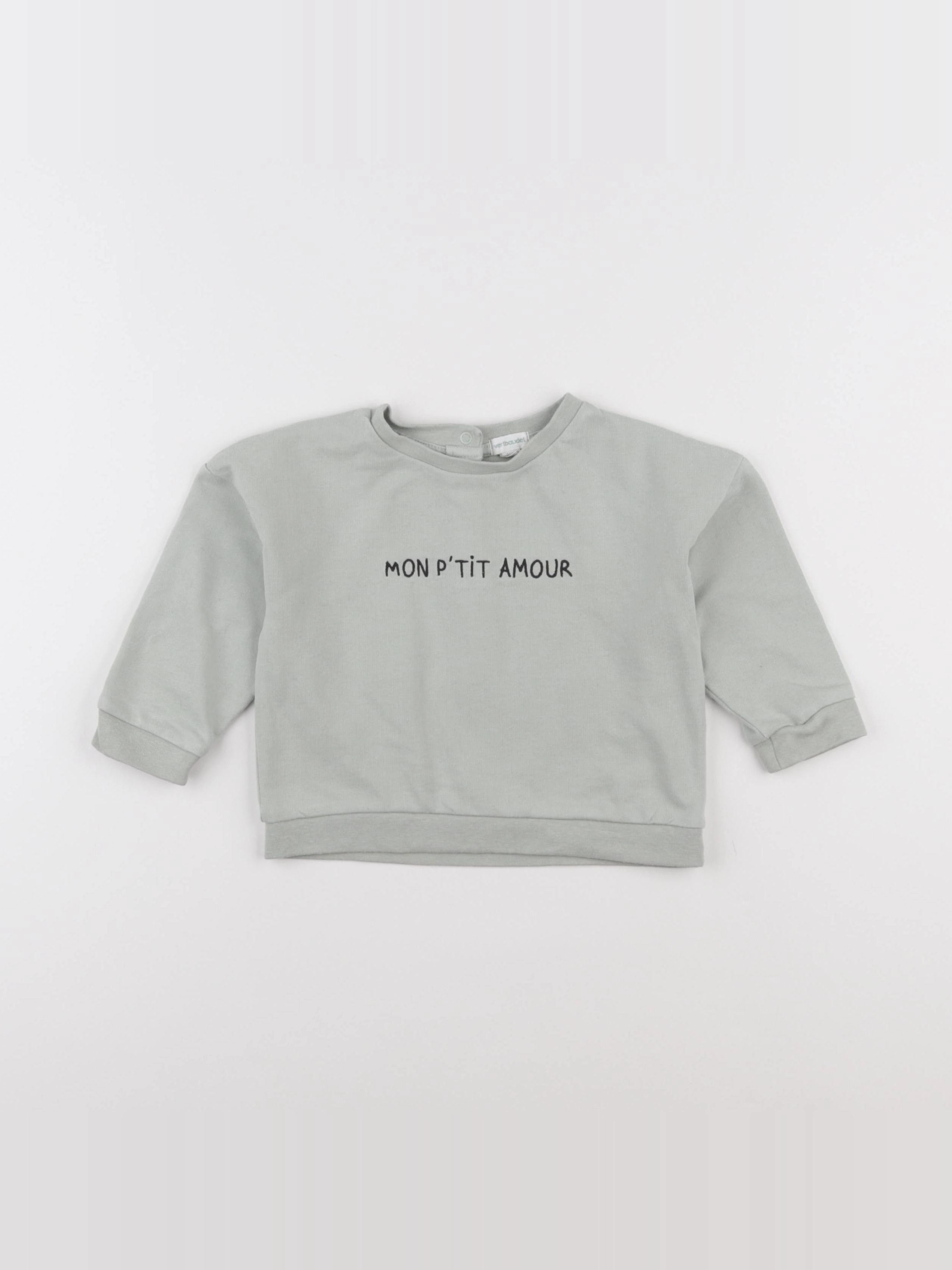 Vertbaudet - sweat vert - 18 mois