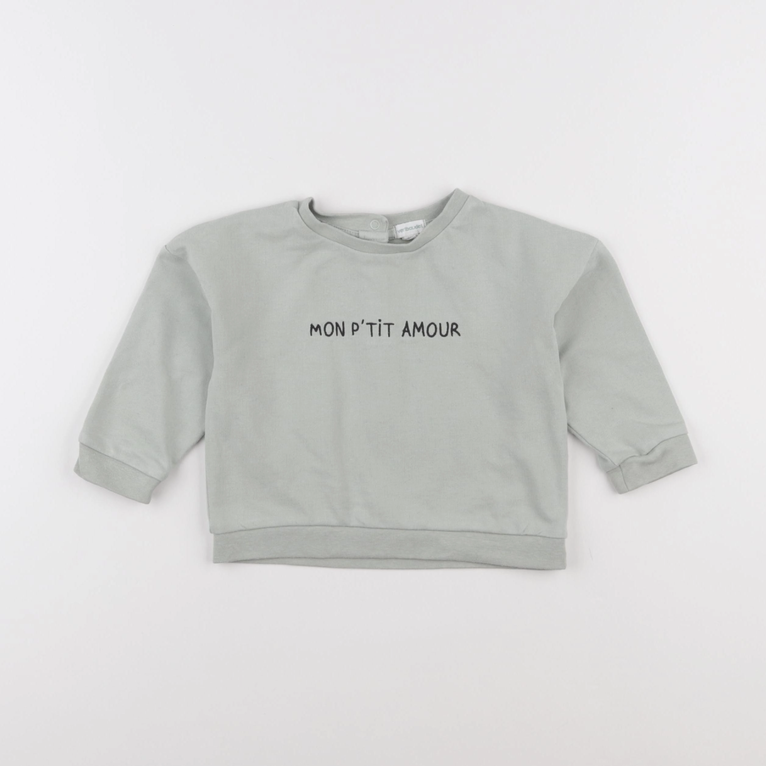 Vertbaudet - sweat vert - 18 mois