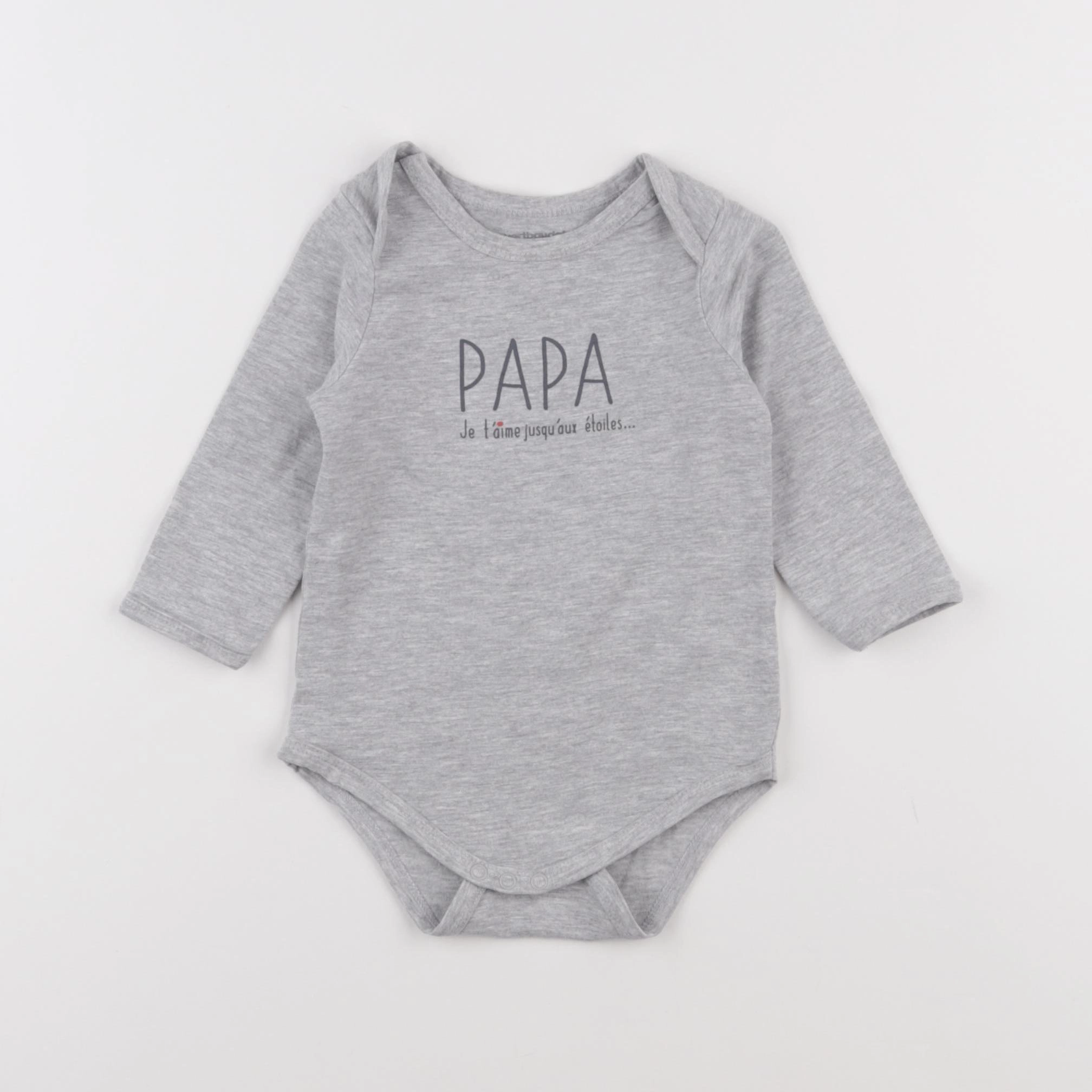 Vertbaudet - body gris - 12 mois