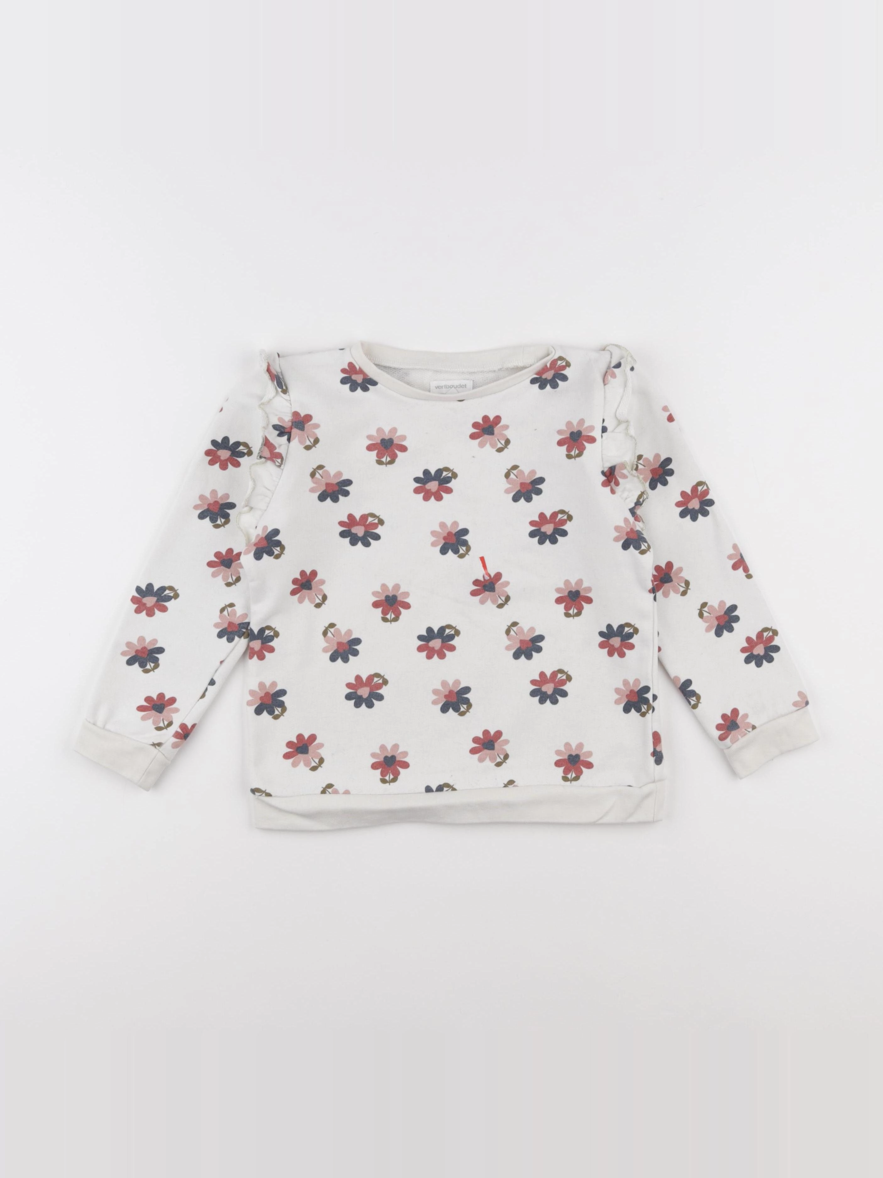 Vertbaudet - sweat blanc - 6 ans