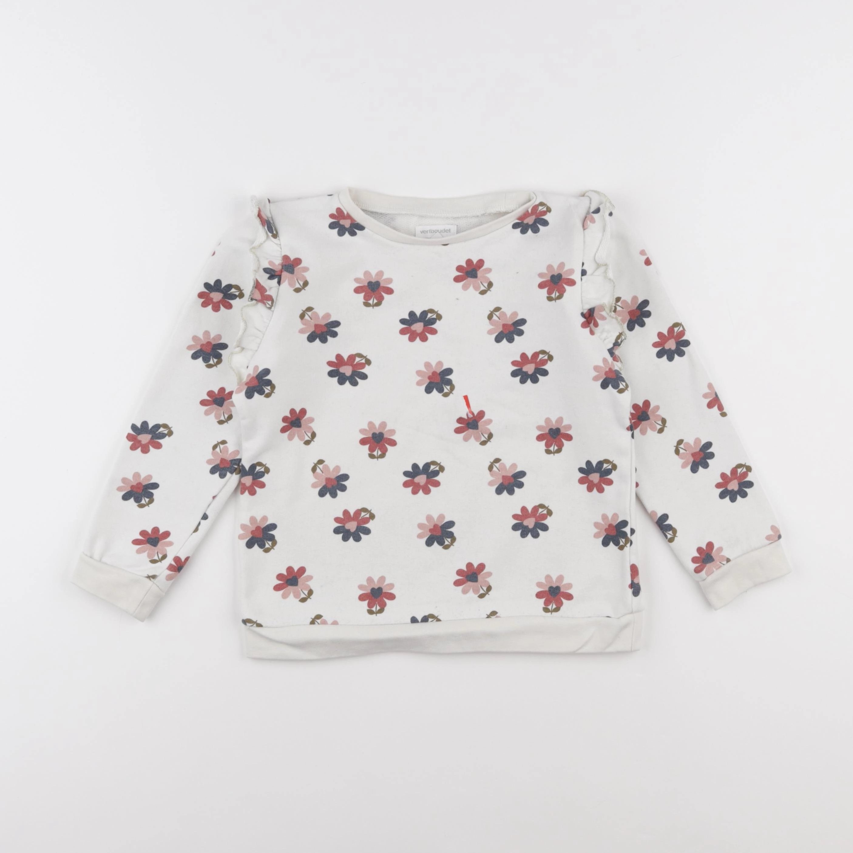 Vertbaudet - sweat blanc - 6 ans