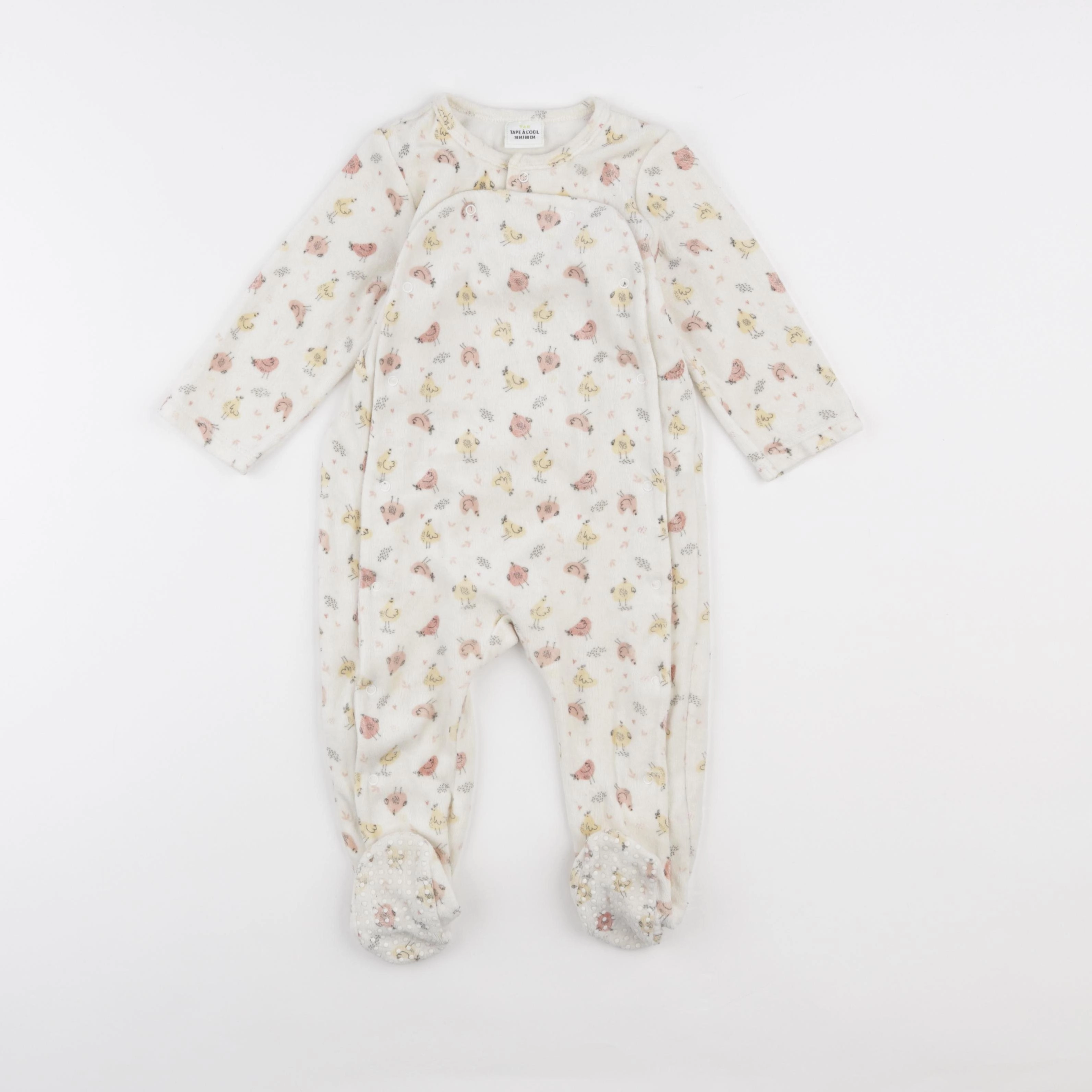 Tape à l'oeil - pyjama velours beige, rose - 18 mois
