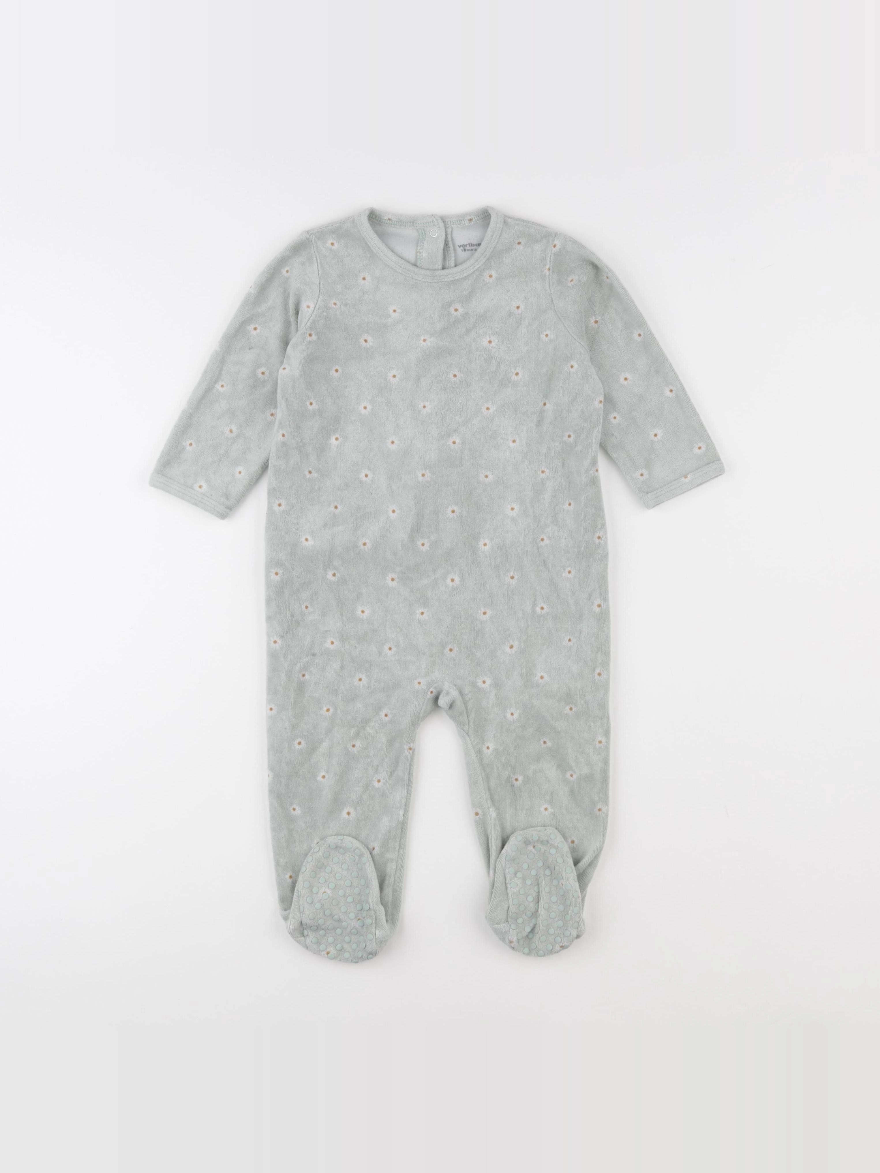 Vertbaudet - pyjama velours vert - 18 mois