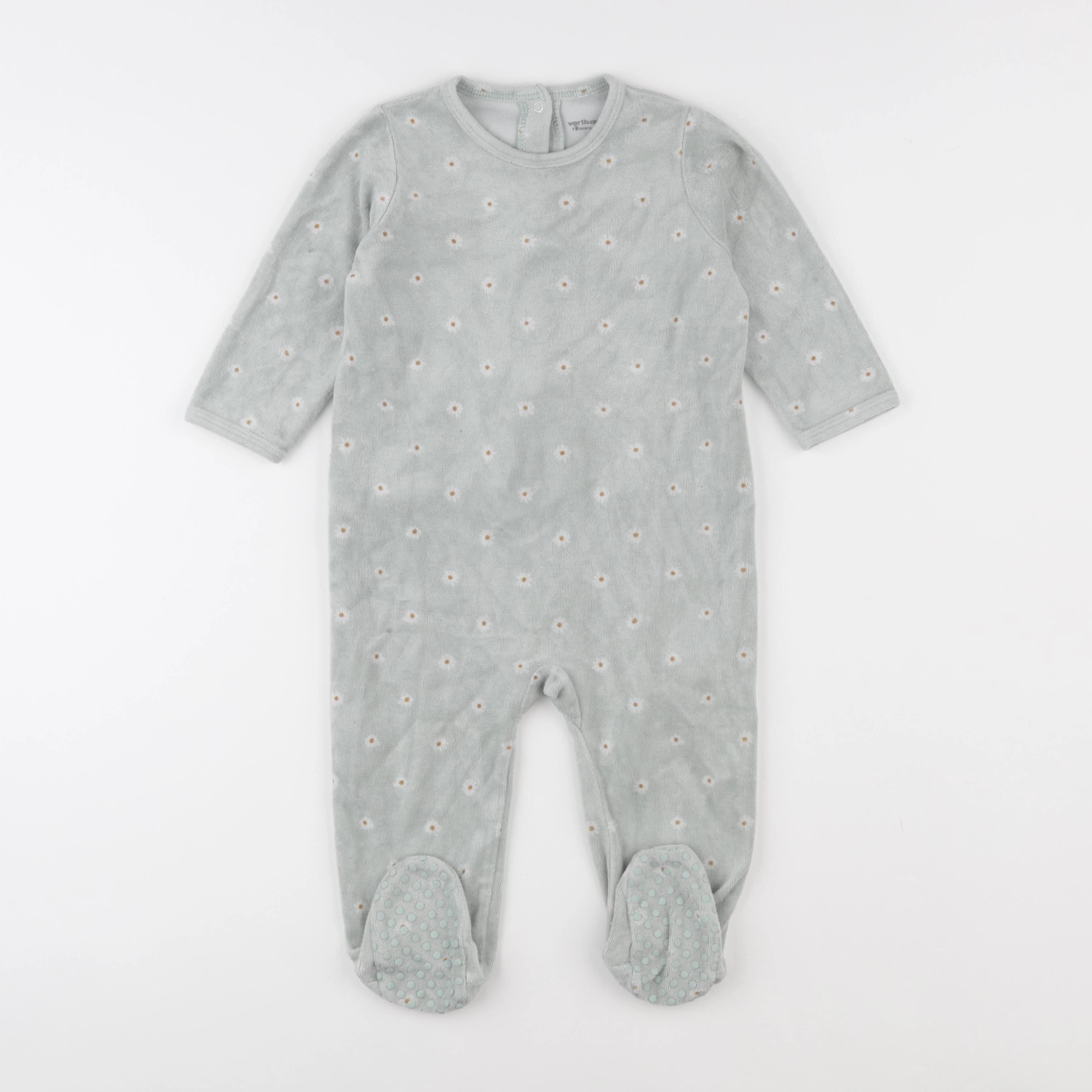 Vertbaudet - pyjama velours vert - 18 mois