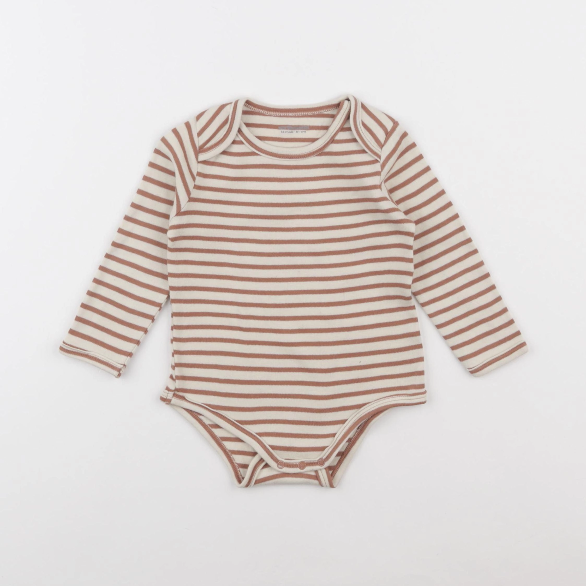 Vertbaudet - body marron, beige - 18 mois