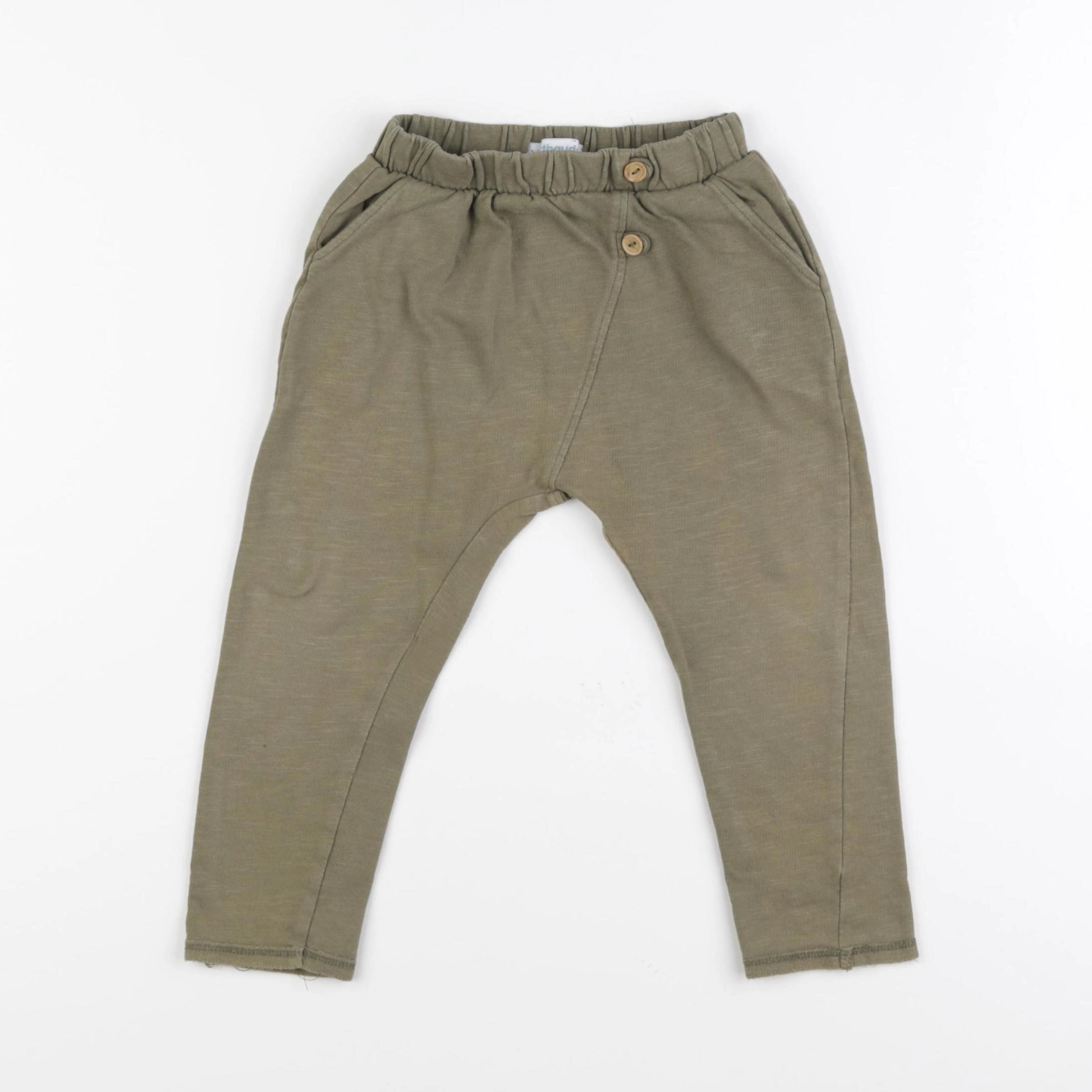 Vertbaudet - pantalon vert - 18 mois