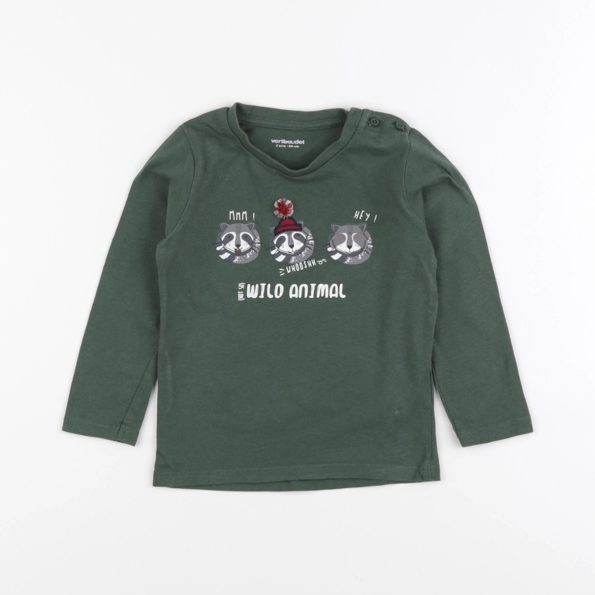 Vertbaudet - tee-shirt vert - 2 ans