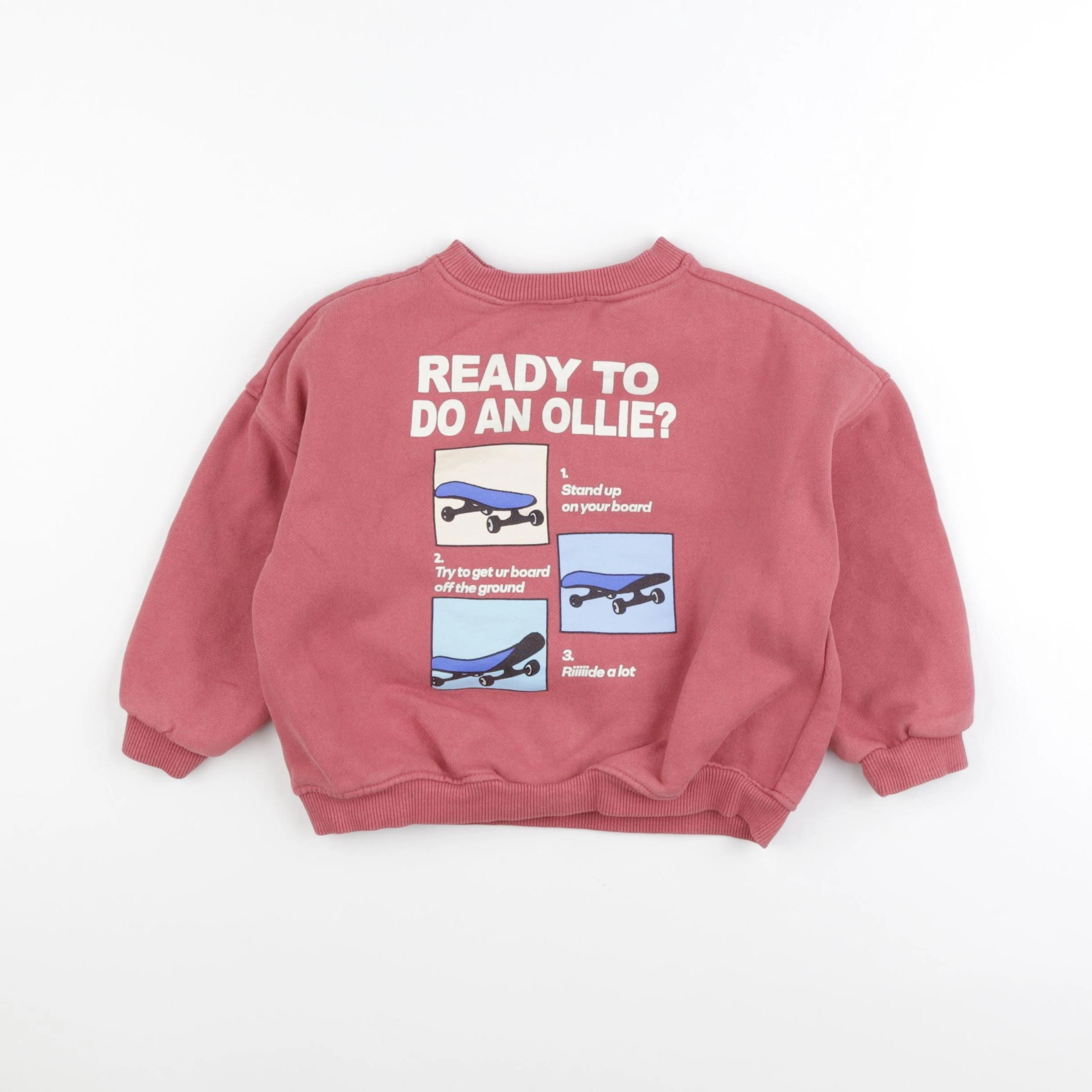Zara - sweat imprimé au dos rose - 4 ans
