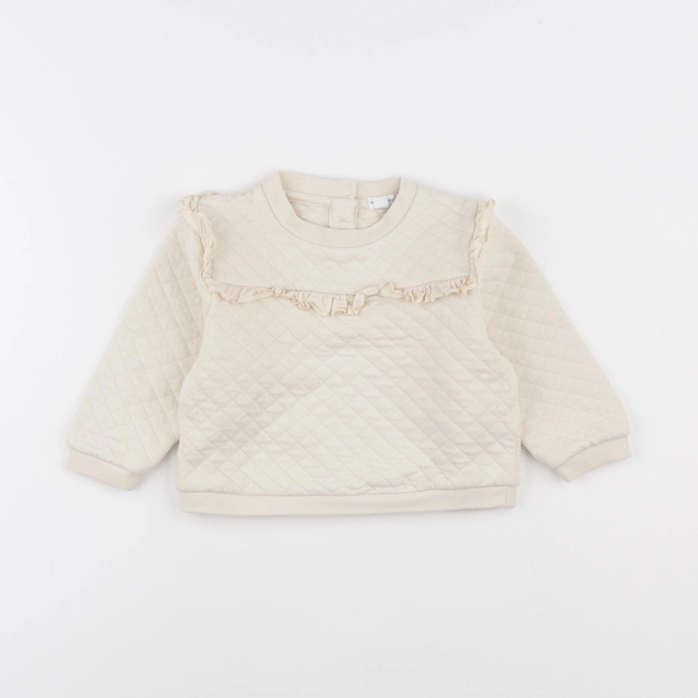 Vertbaudet - sweat beige - 18 mois