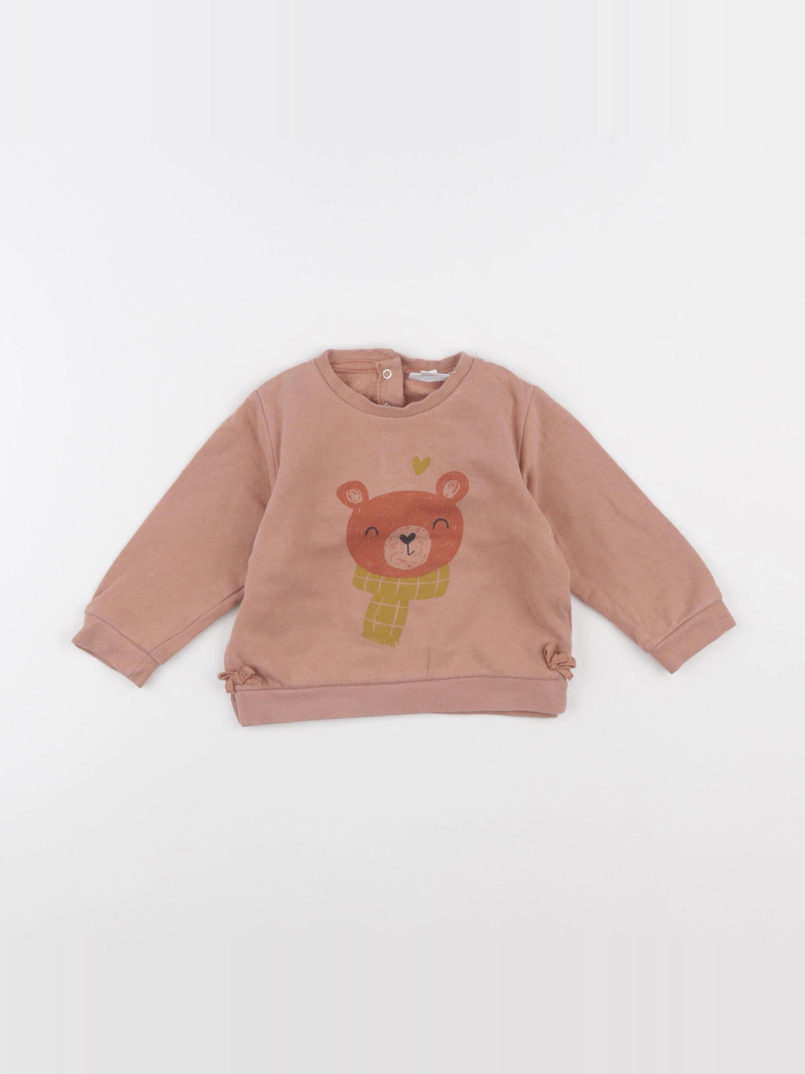 Vertbaudet - sweat rose - 18 mois