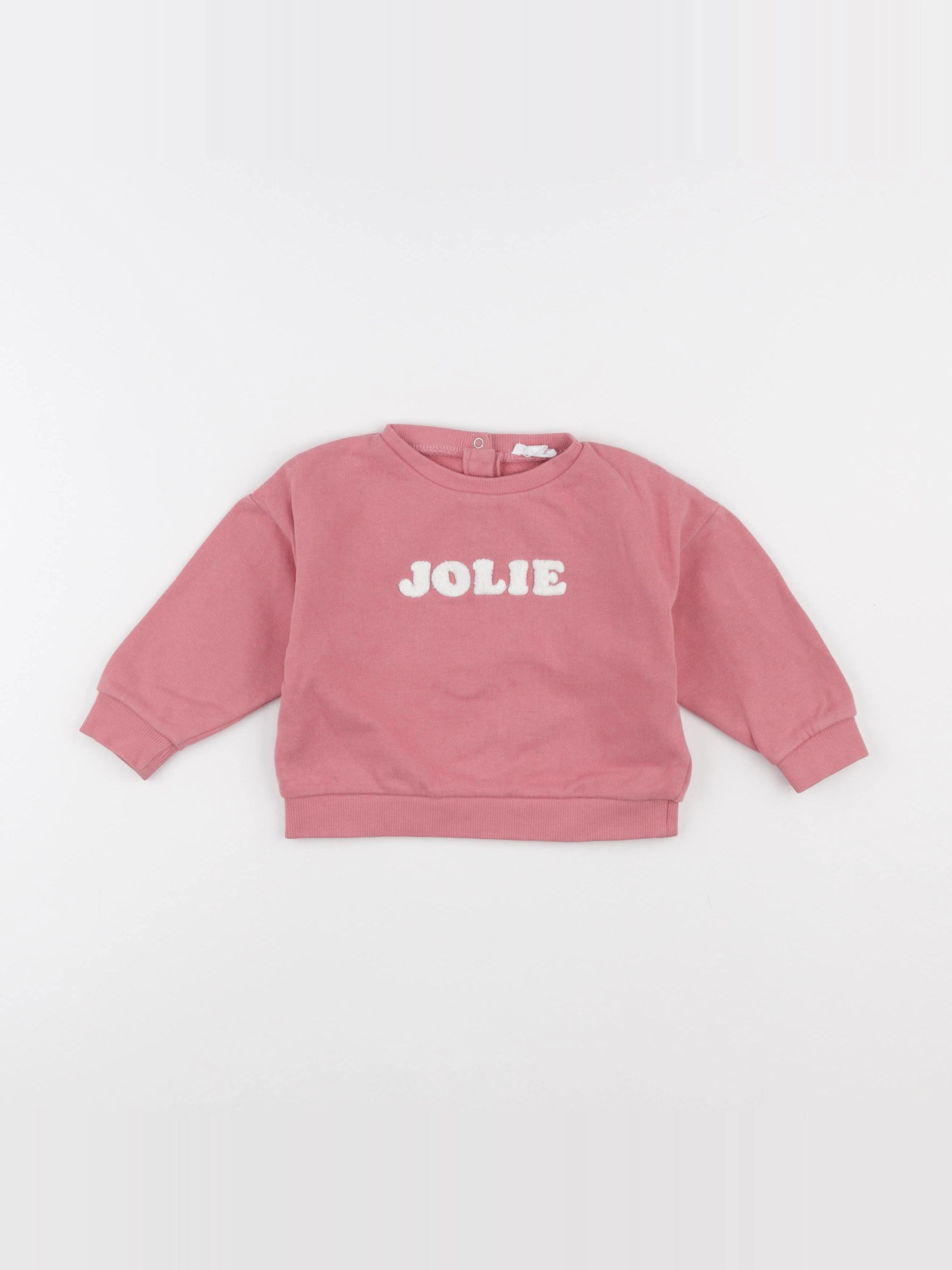 Vertbaudet - sweat rose - 18 mois