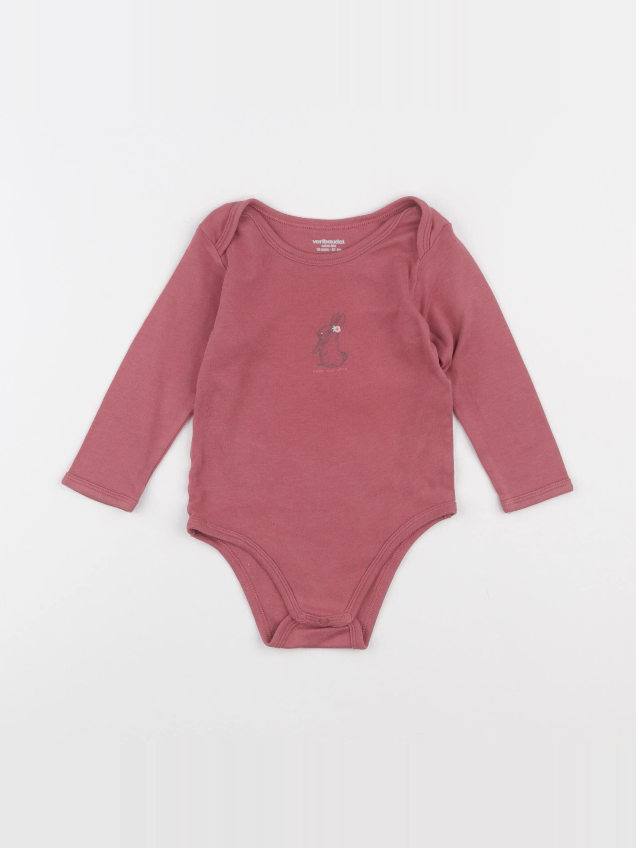 Vertbaudet - body rose - 18 mois
