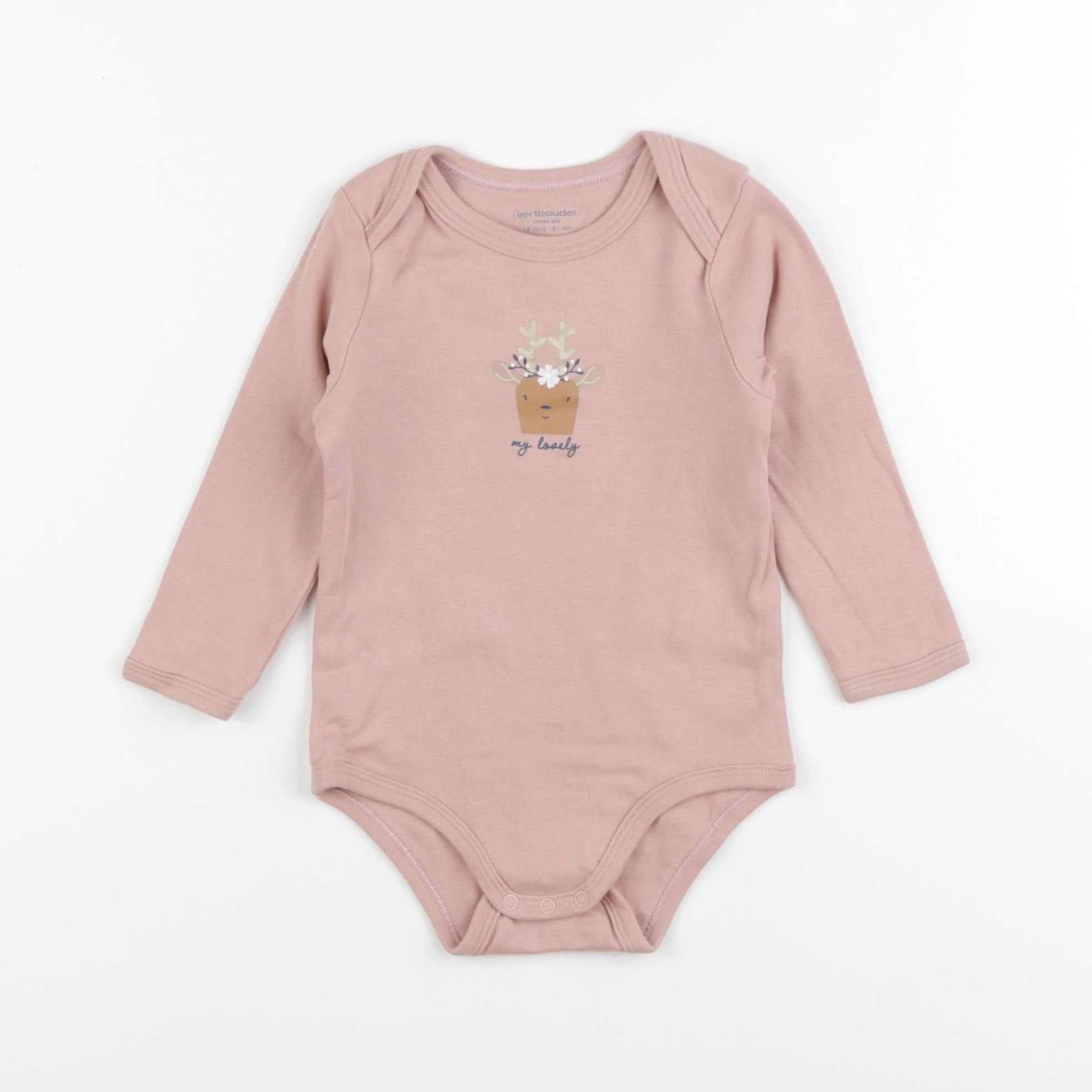 Vertbaudet - body rose - 18 mois