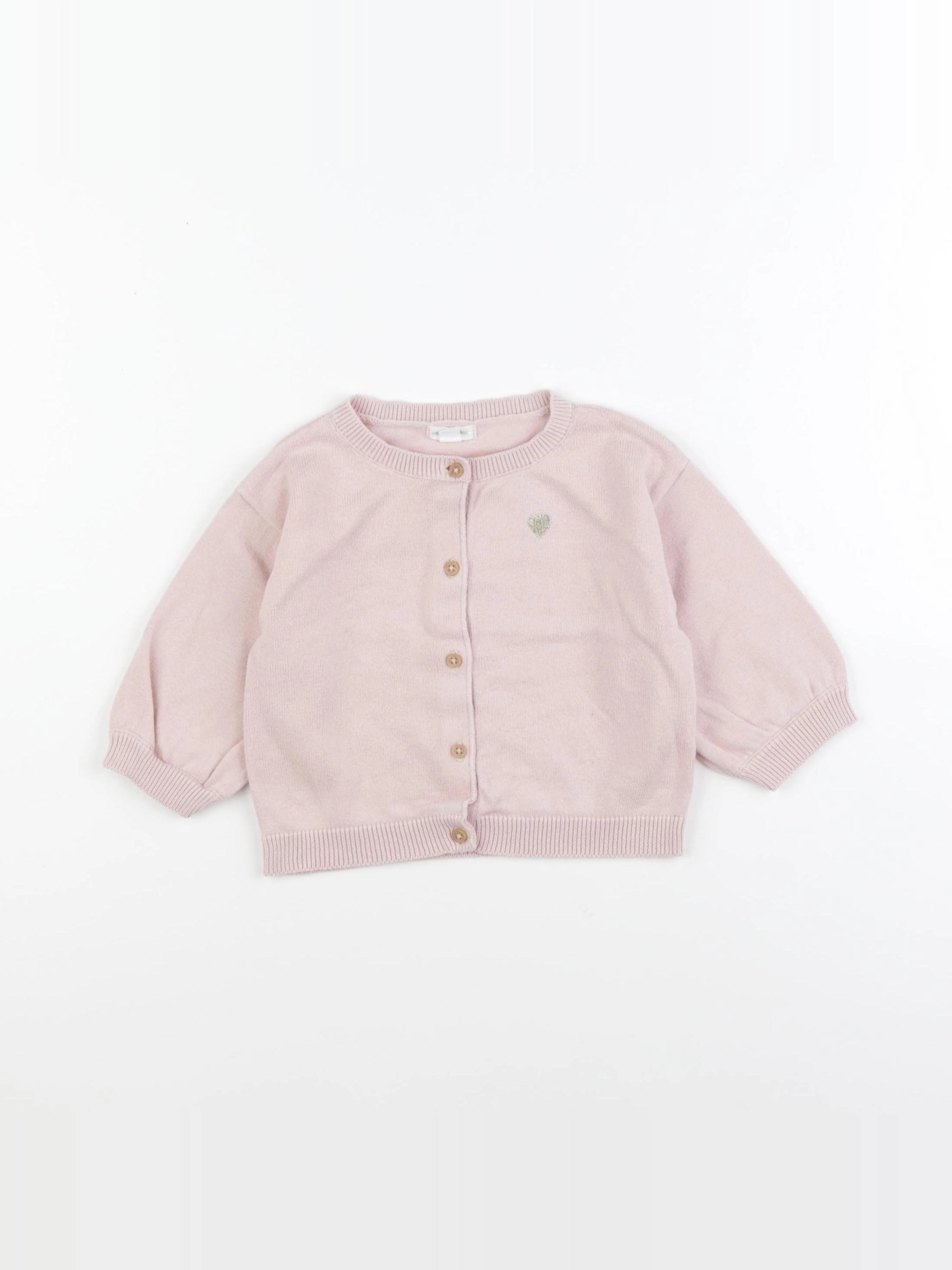 Vertbaudet - gilet rose - 12 mois