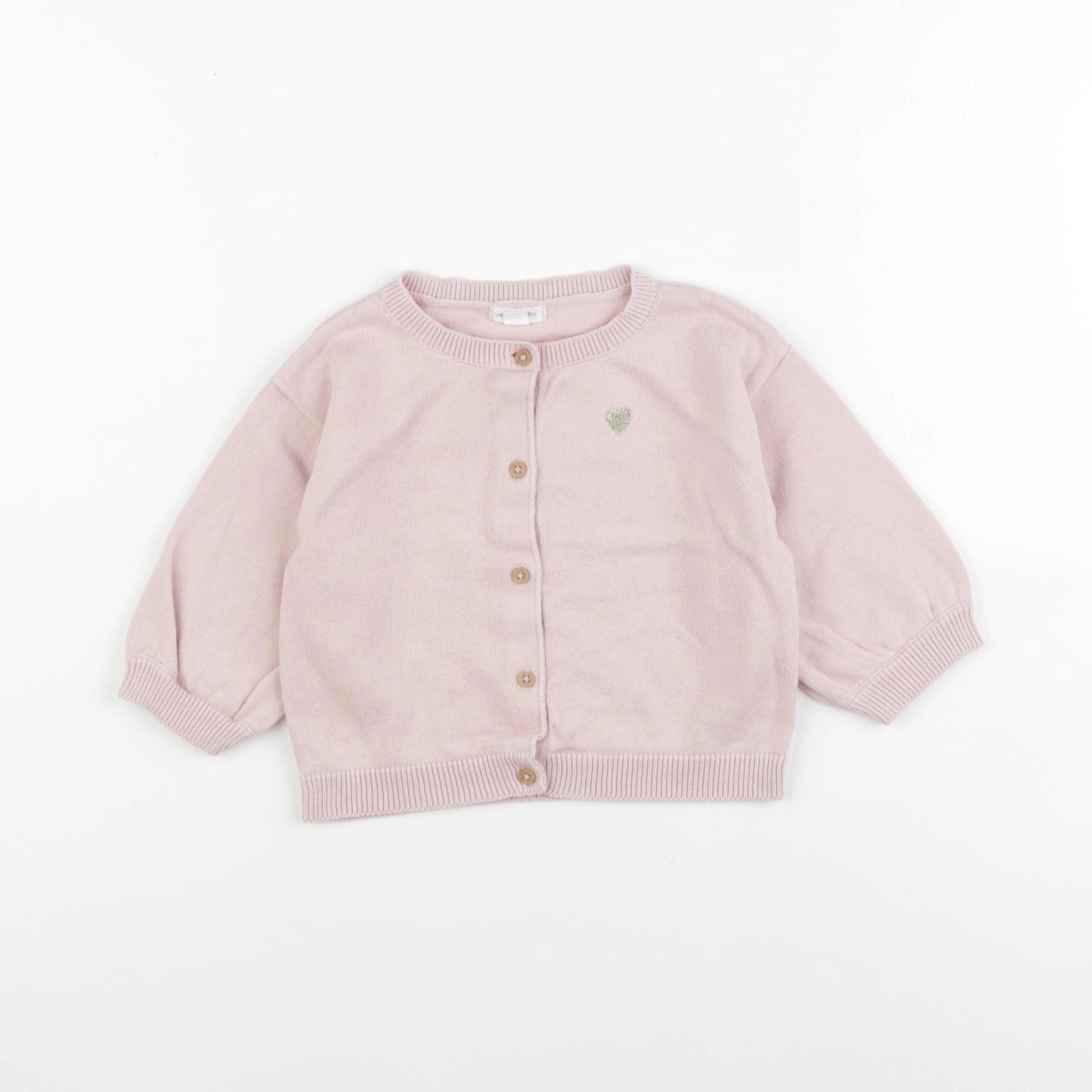 Vertbaudet - gilet rose - 12 mois